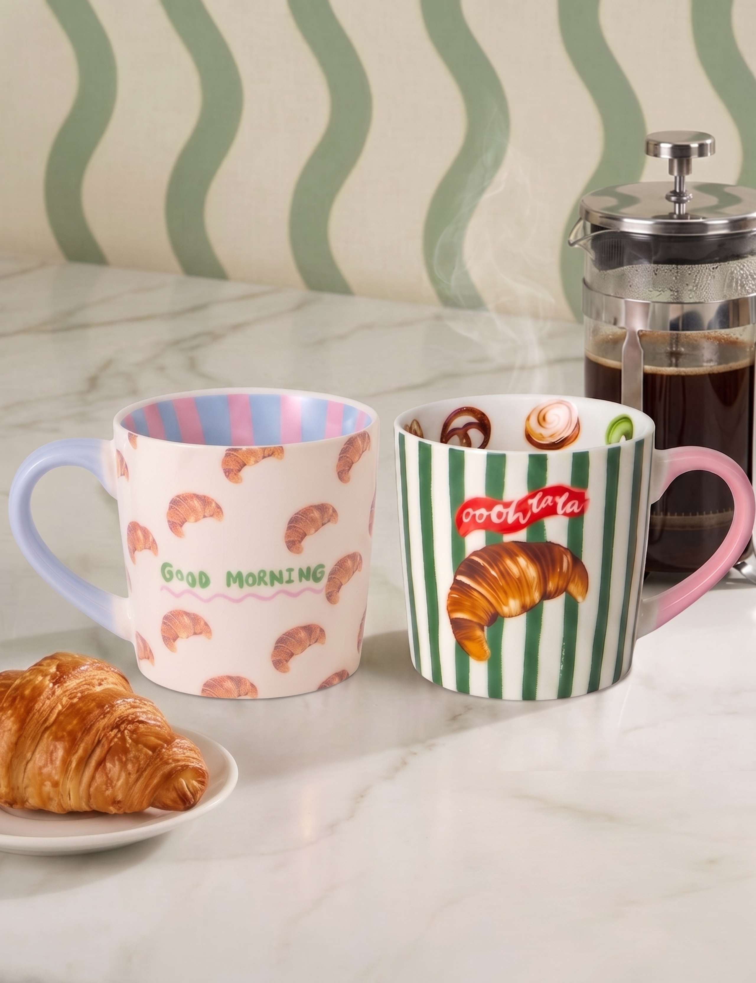 Set of 2 Croissant Slogan Mugs 3 of 10