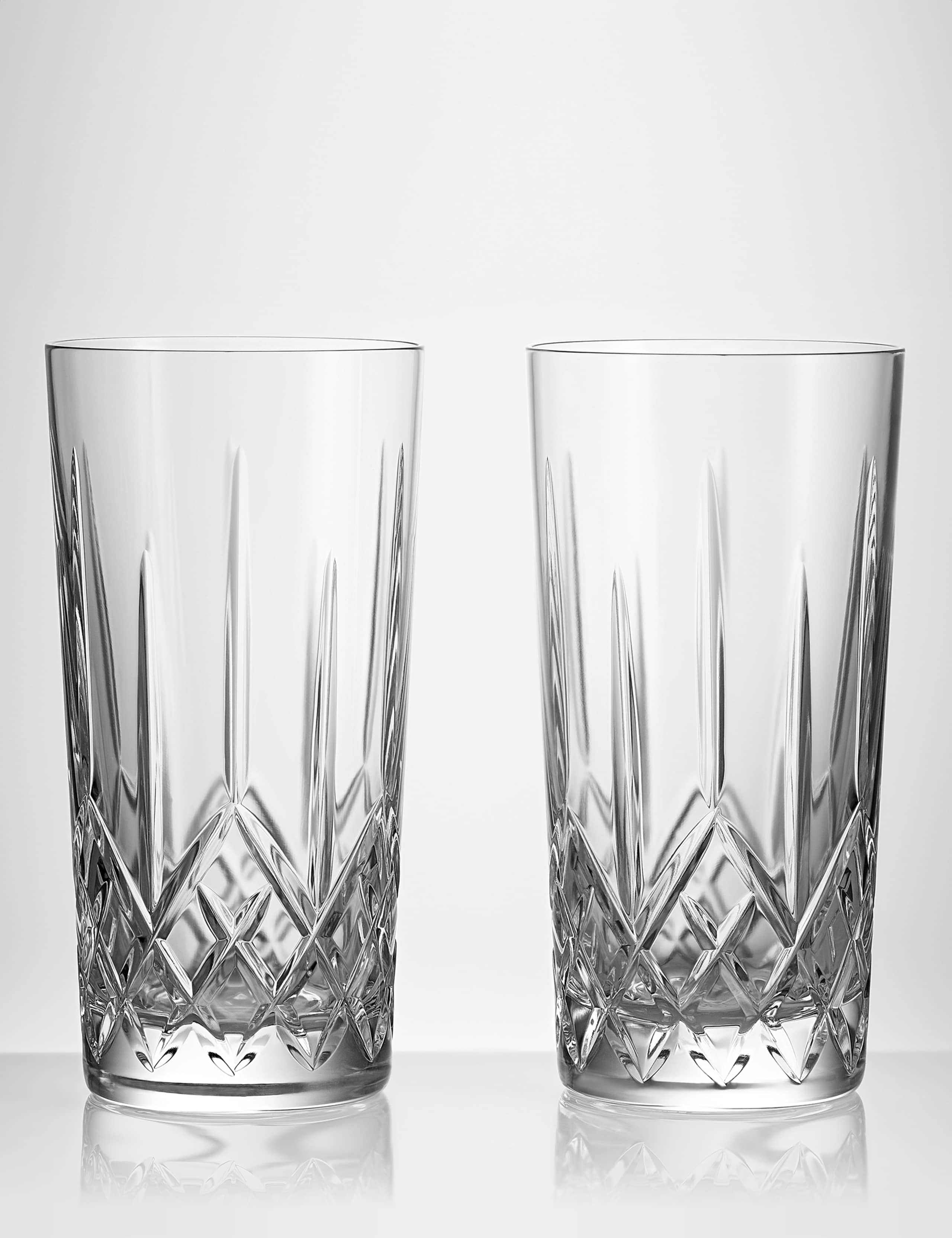 Set of 2 Lismore Crystal Hi Ball Glasses 1 of 3