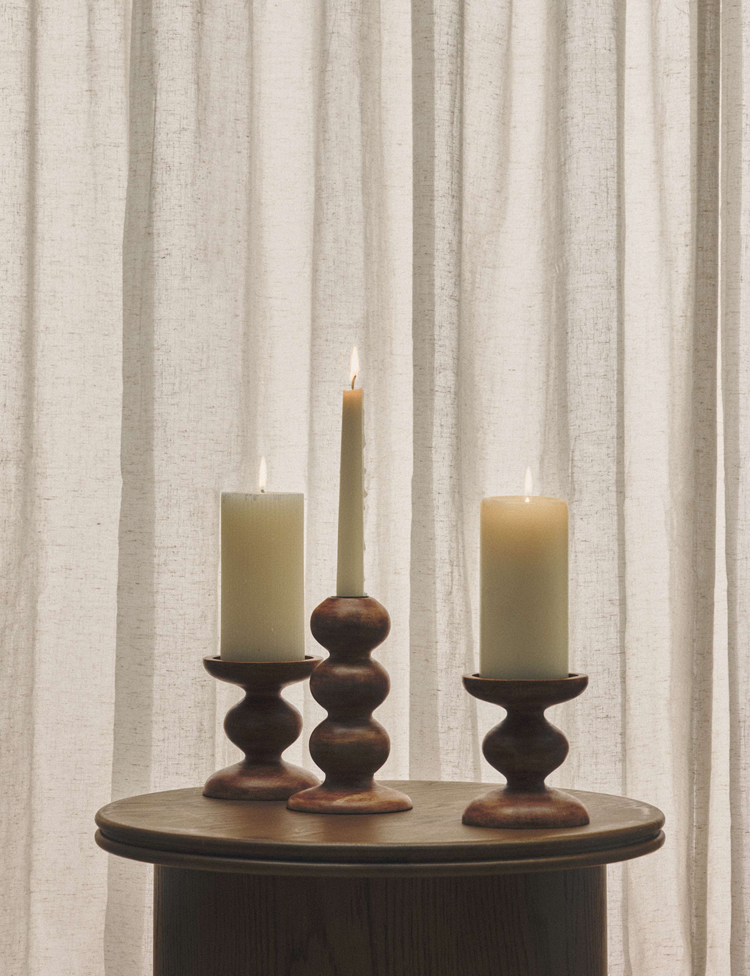Bobbin Wooden Dinner Candle Holder 5 of 5