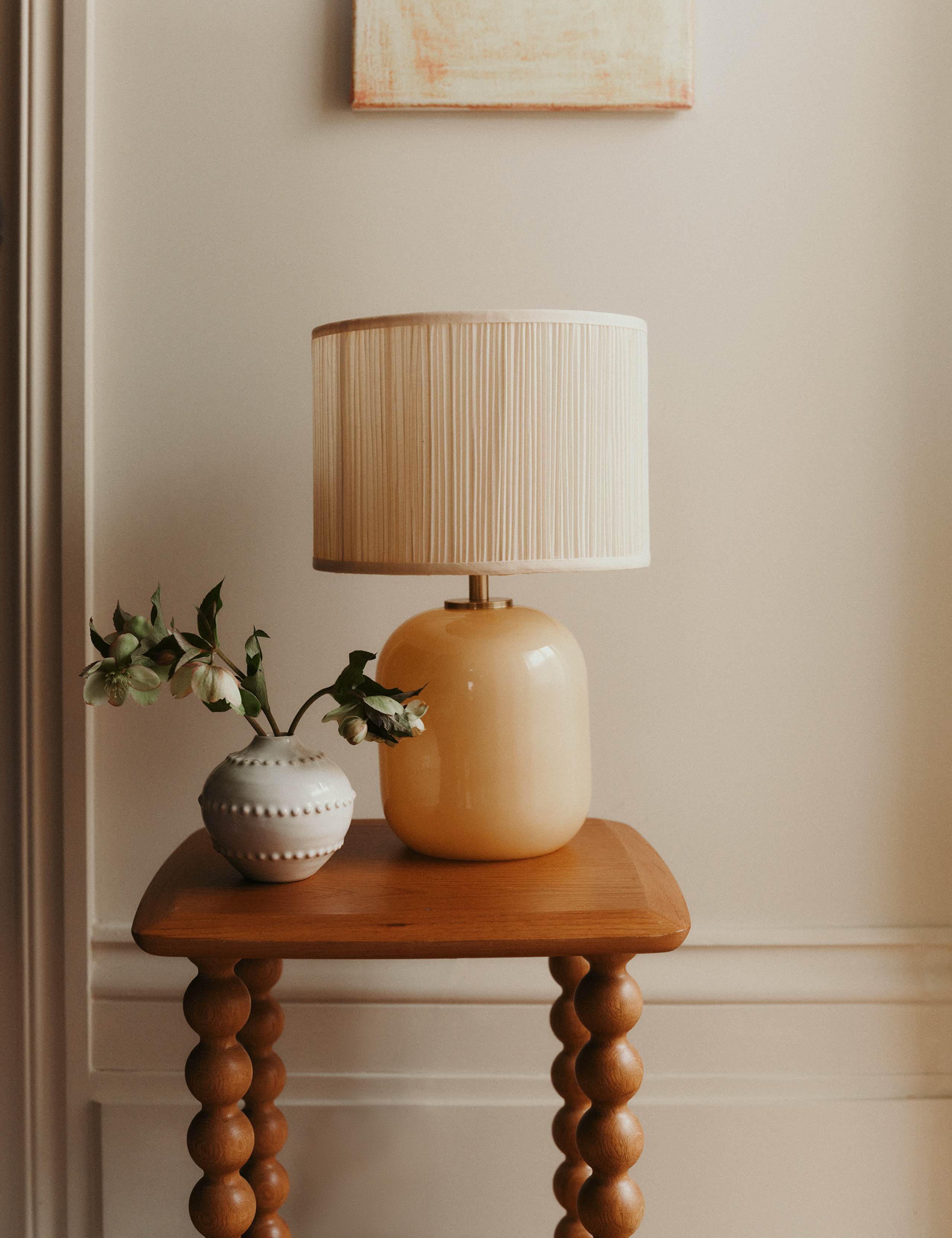 Milk Glass Pleated Shade Table Lamp 6 of 6