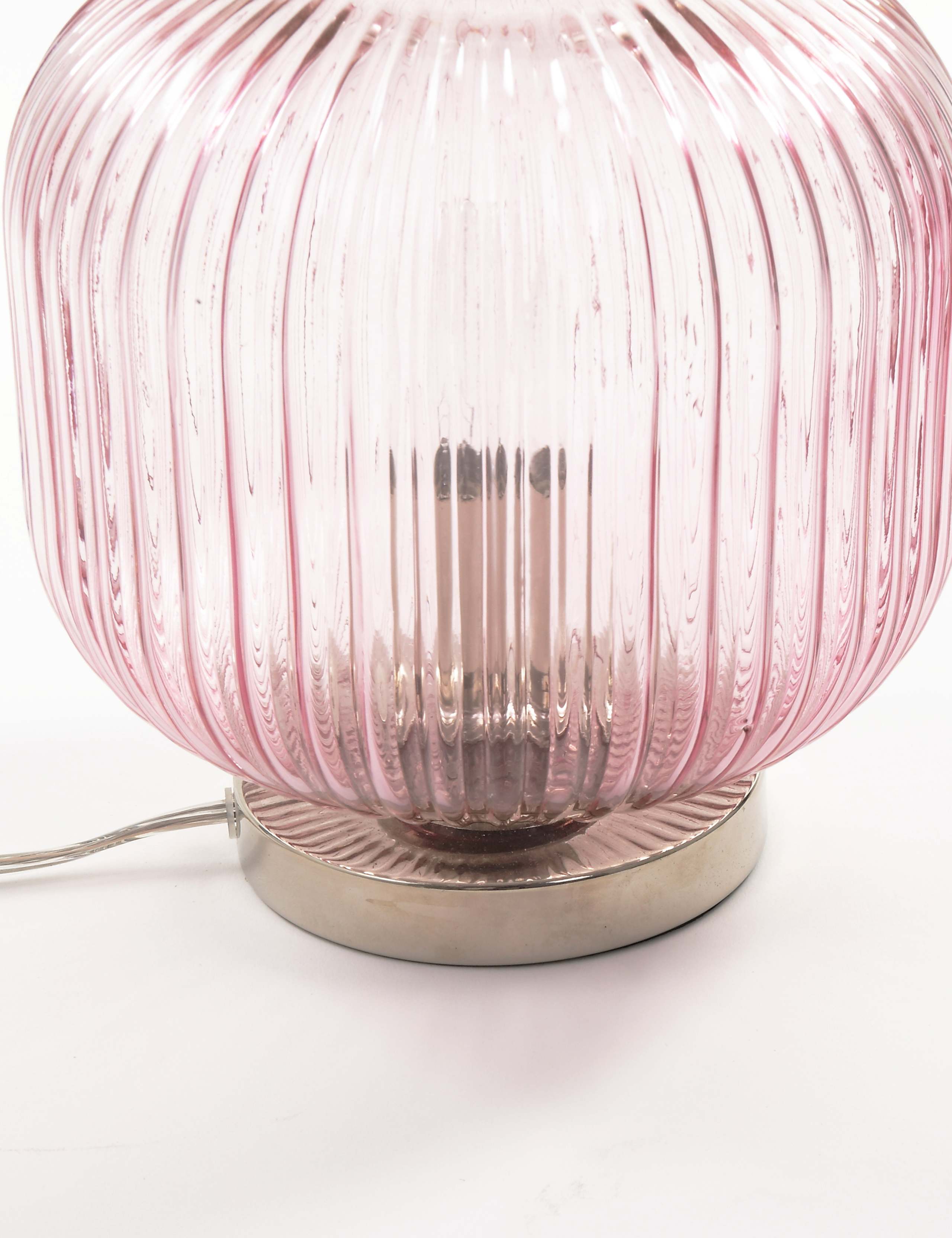 Ribbed Glass Table Lamp 4 of 5