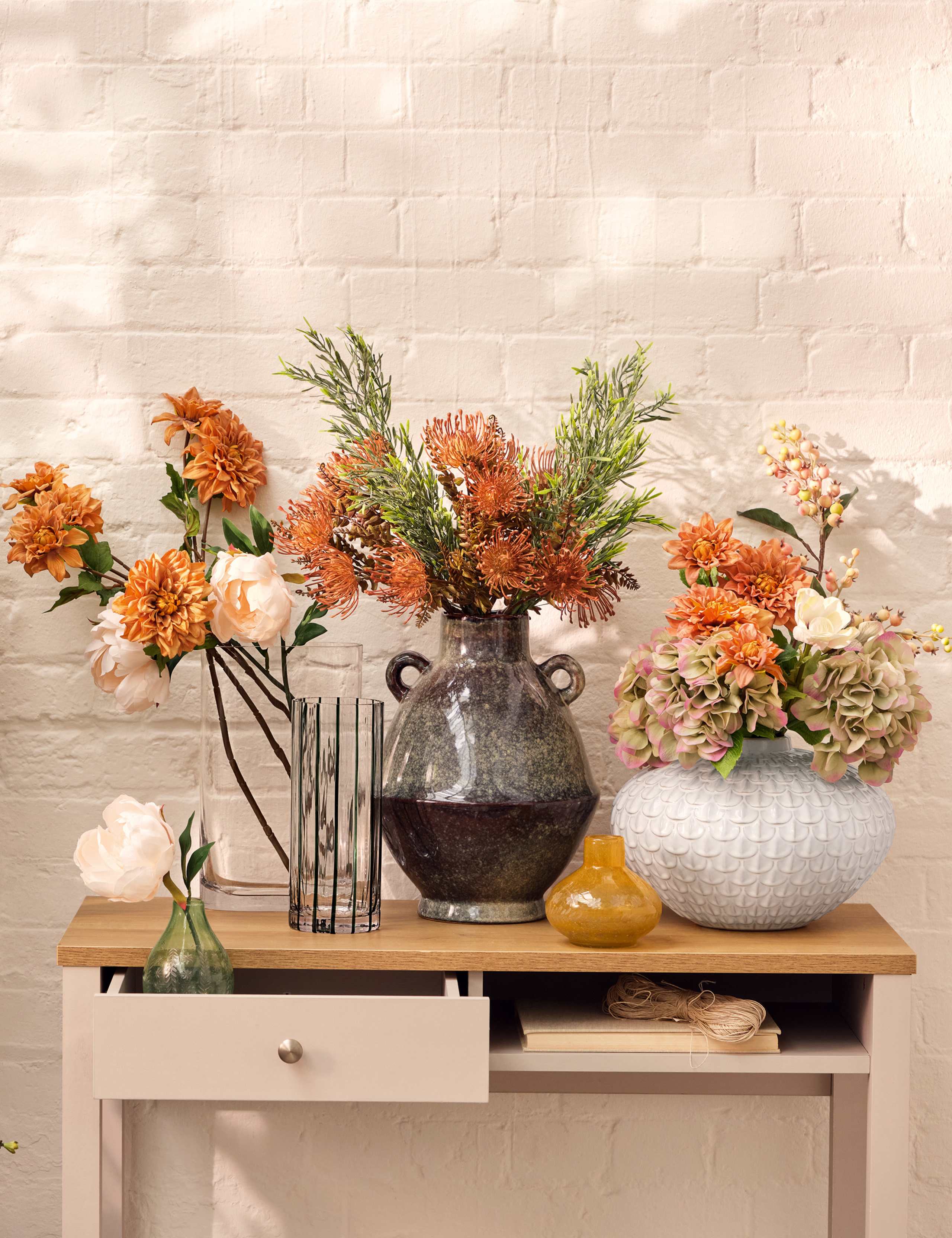 Set of 2 Artificial Real Touch Hydrangea Stems 6 of 6