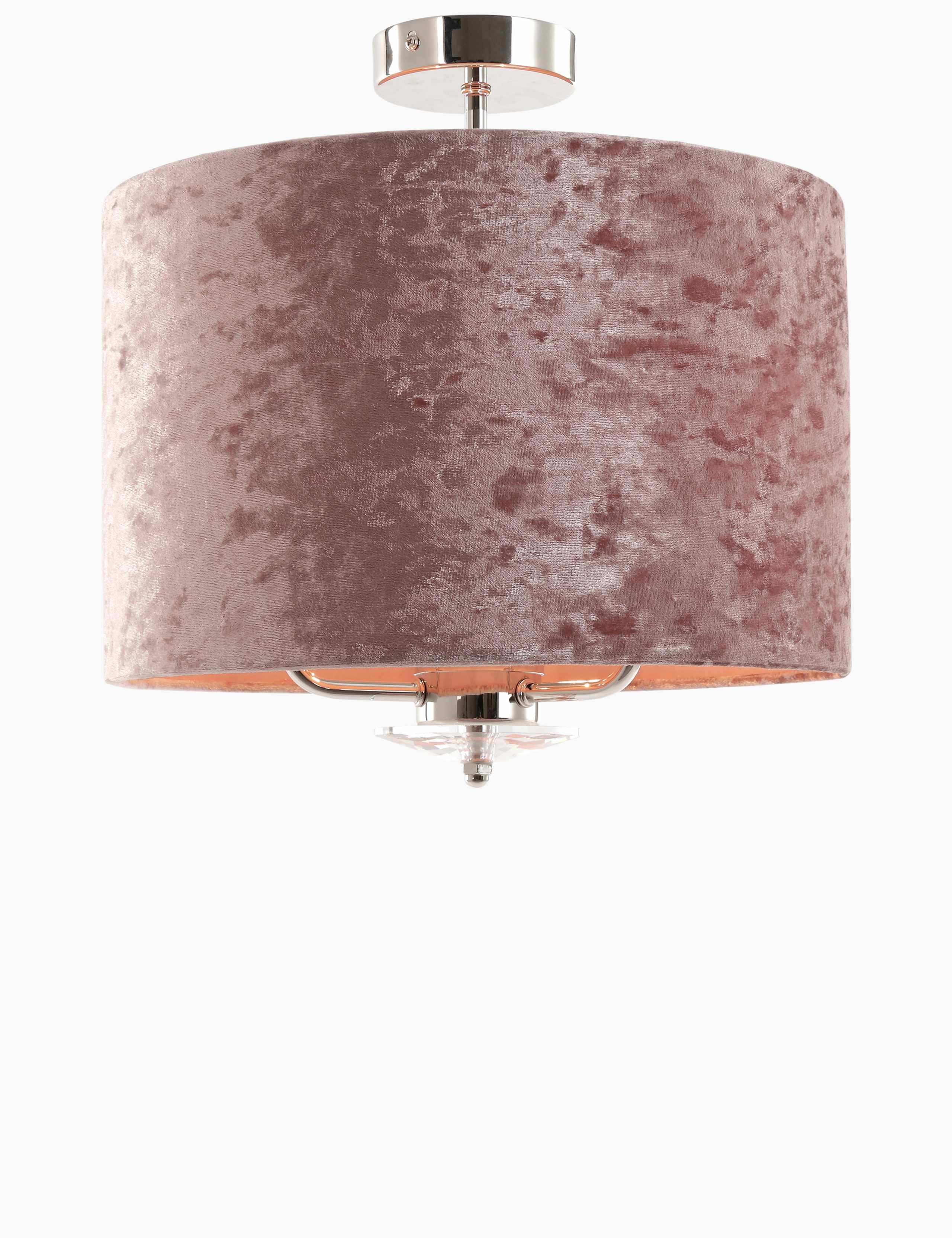 Velvet Shade Flush Ceiling Light 2 of 4
