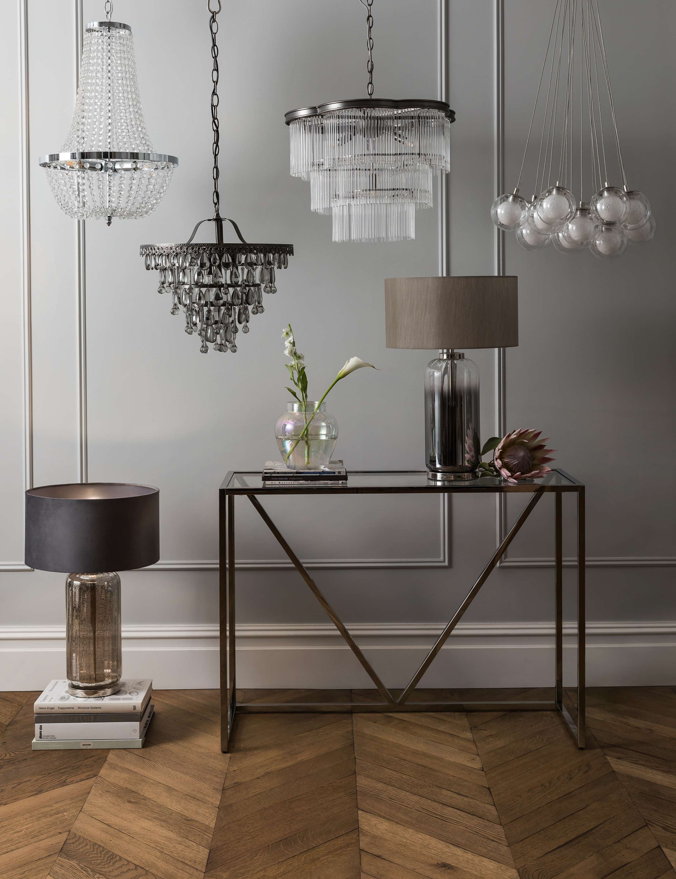Madelyn Textured Glass Chandelier 6 of 8