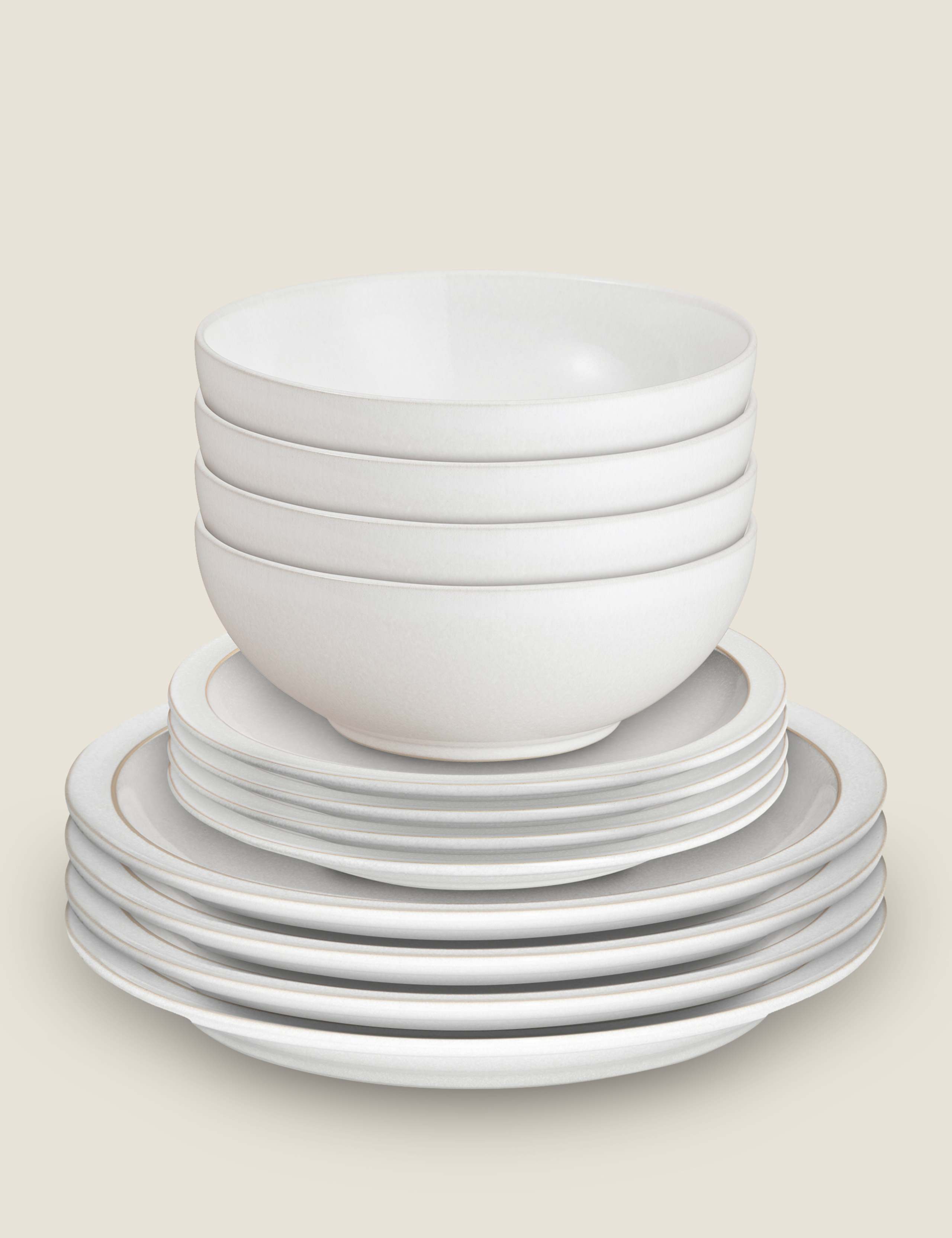 12 Piece Cotton White Dinner Set 2 of 5