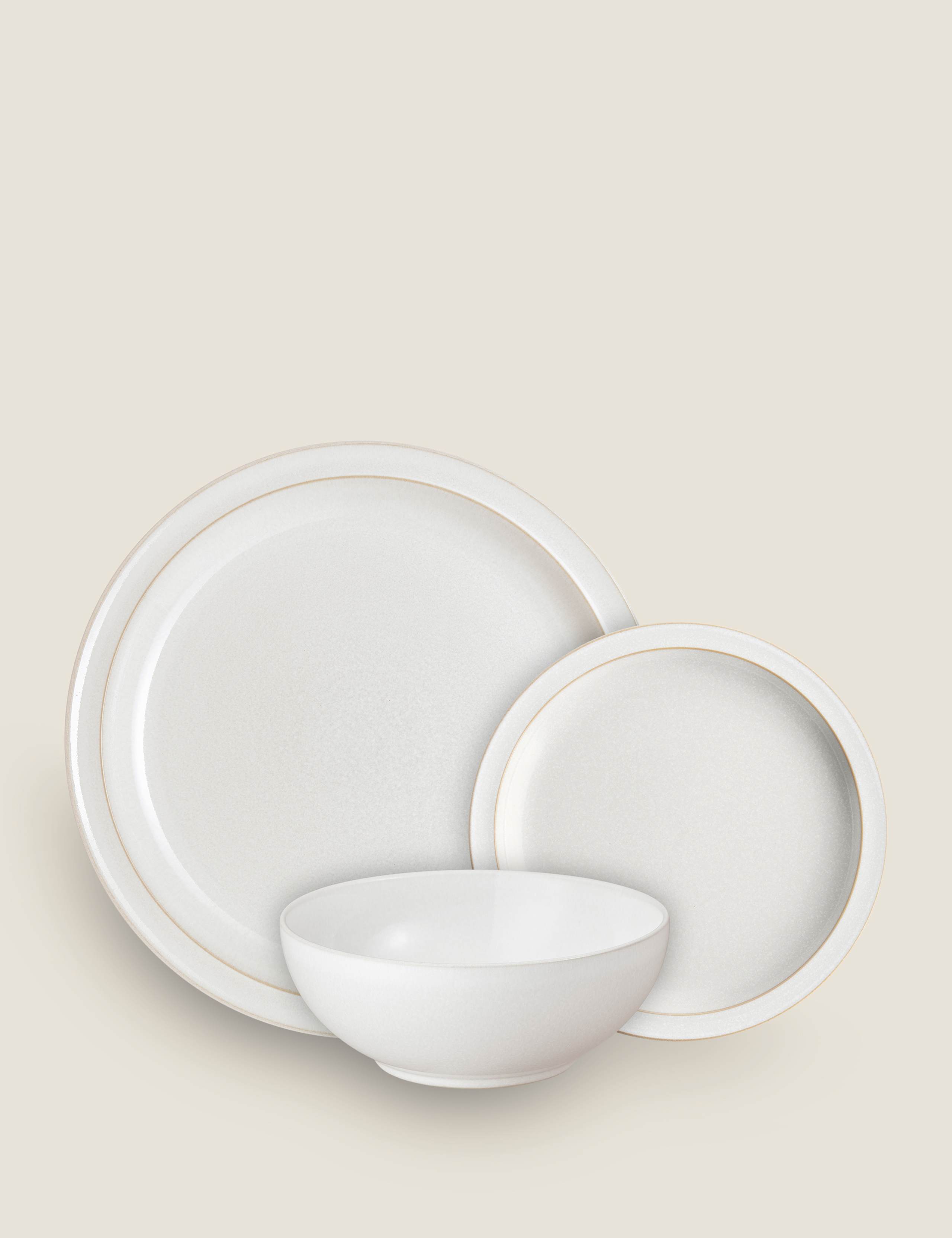 12 Piece Cotton White Dinner Set 4 of 5