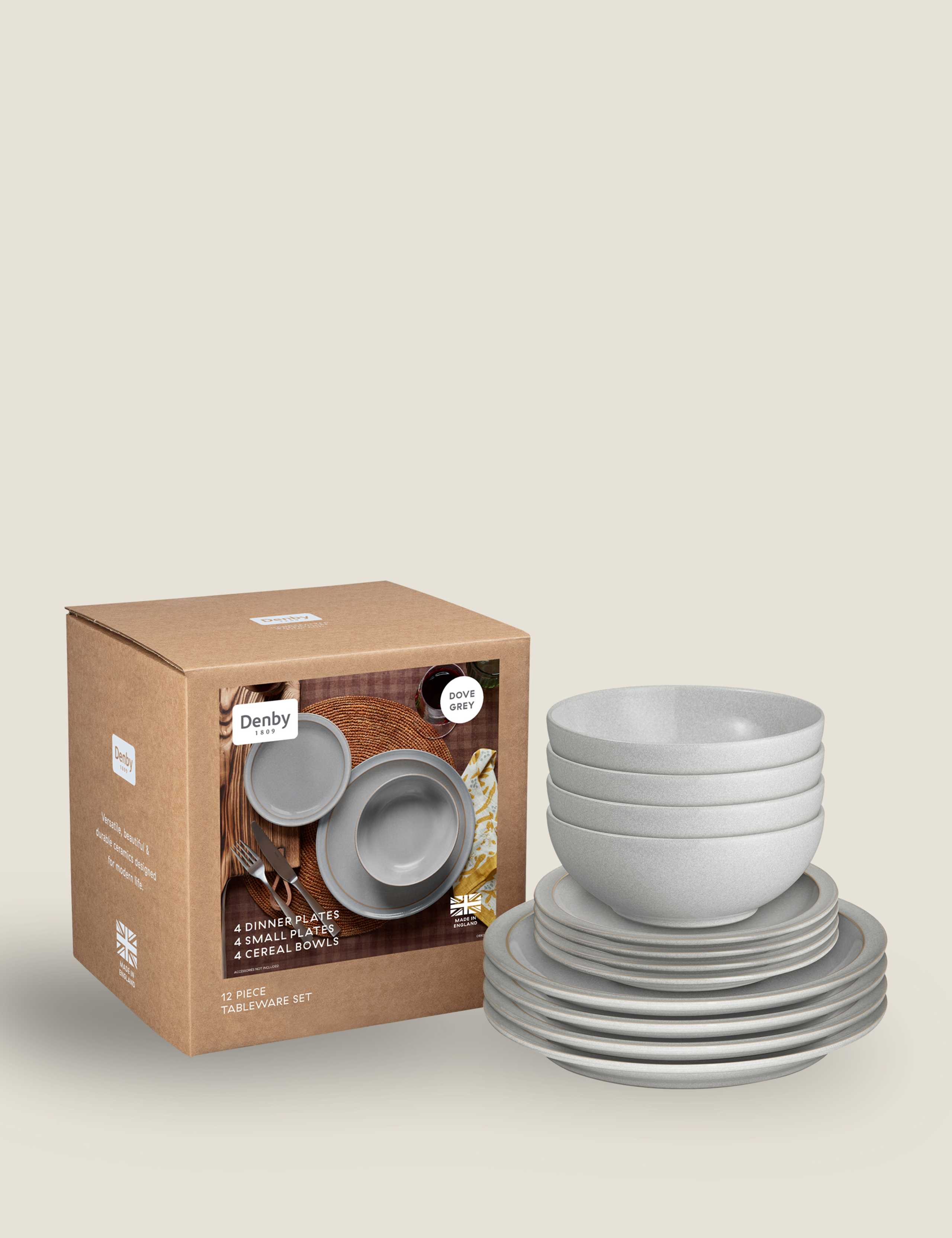 12 Piece Dove Grey Dinner Set 5 of 5