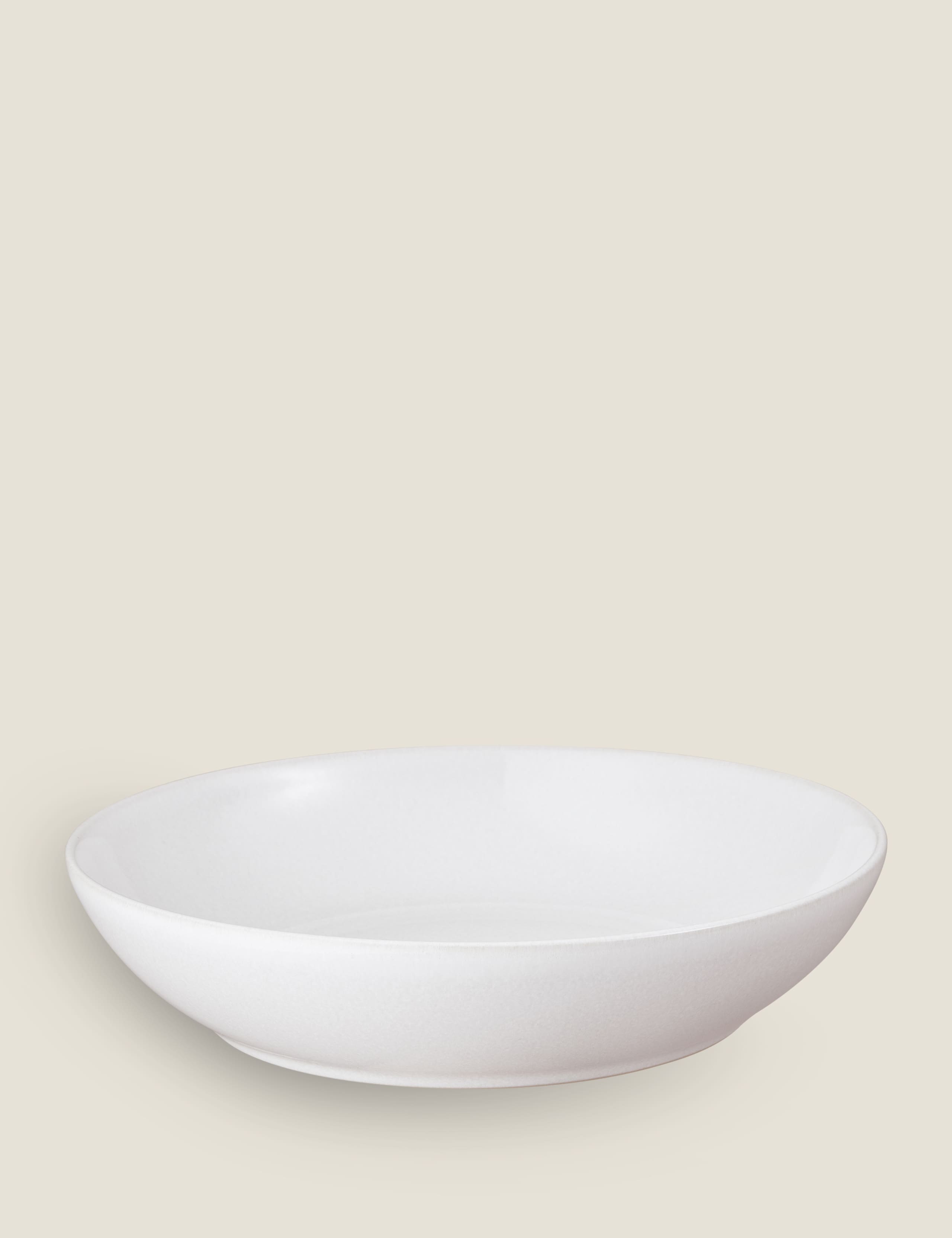 Set of 4 Cotton White Pasta Bowls 4 of 5