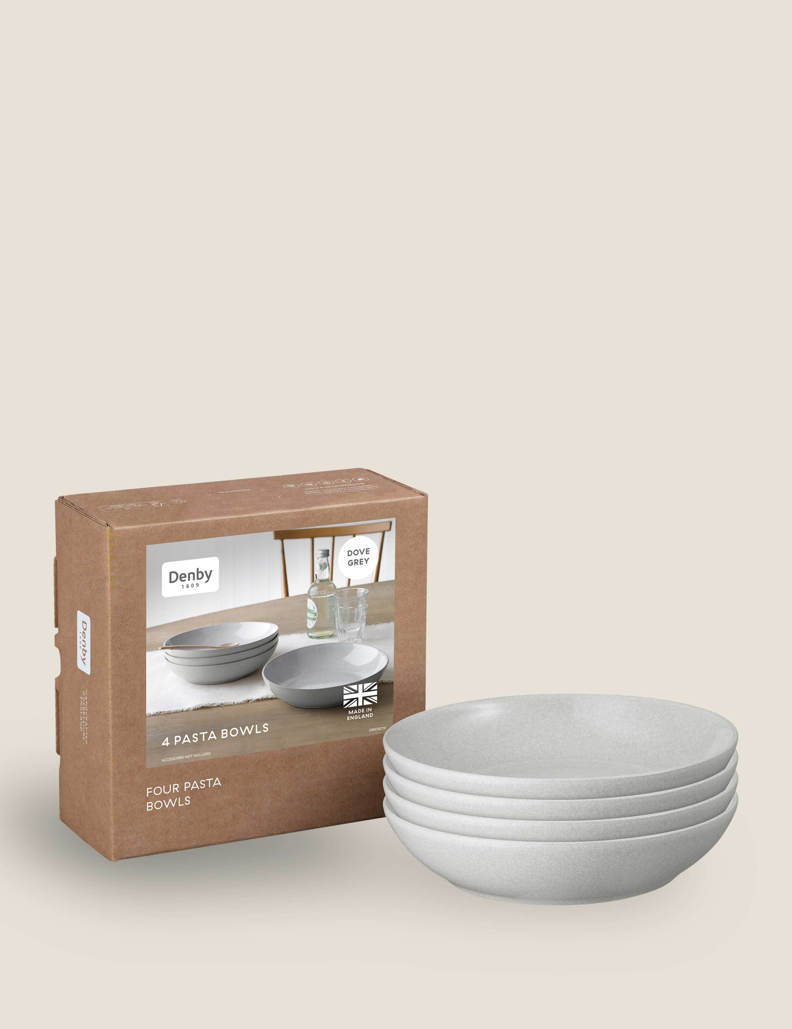 Set of 4 Dove Grey Pasta Bowls 5 of 5