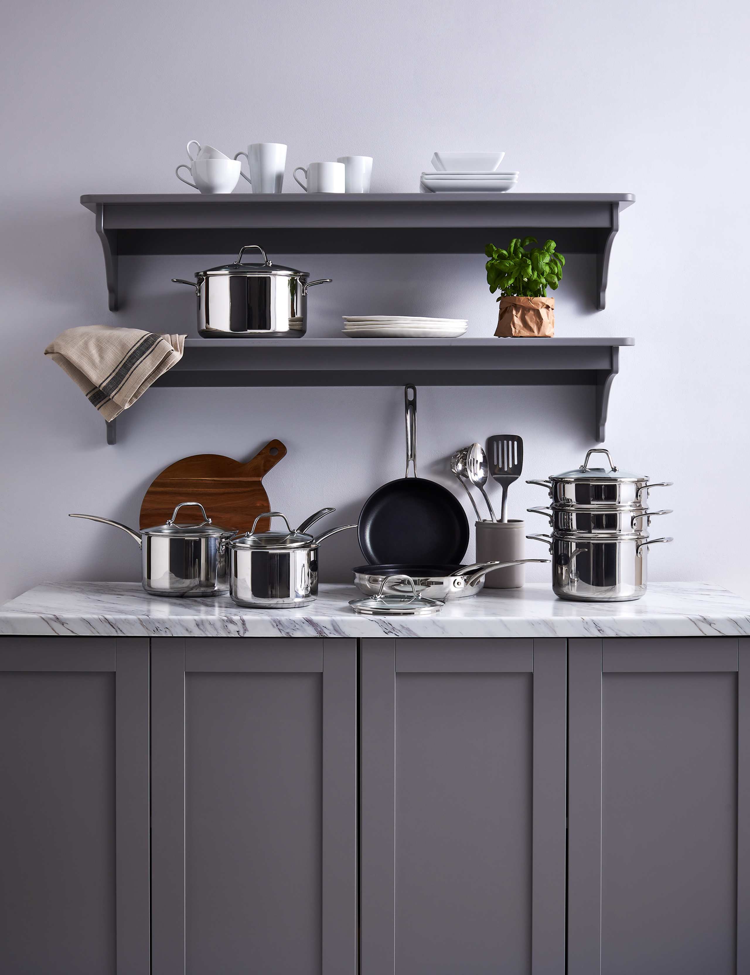3 Piece Stainless Steel Pan Set 6 of 6