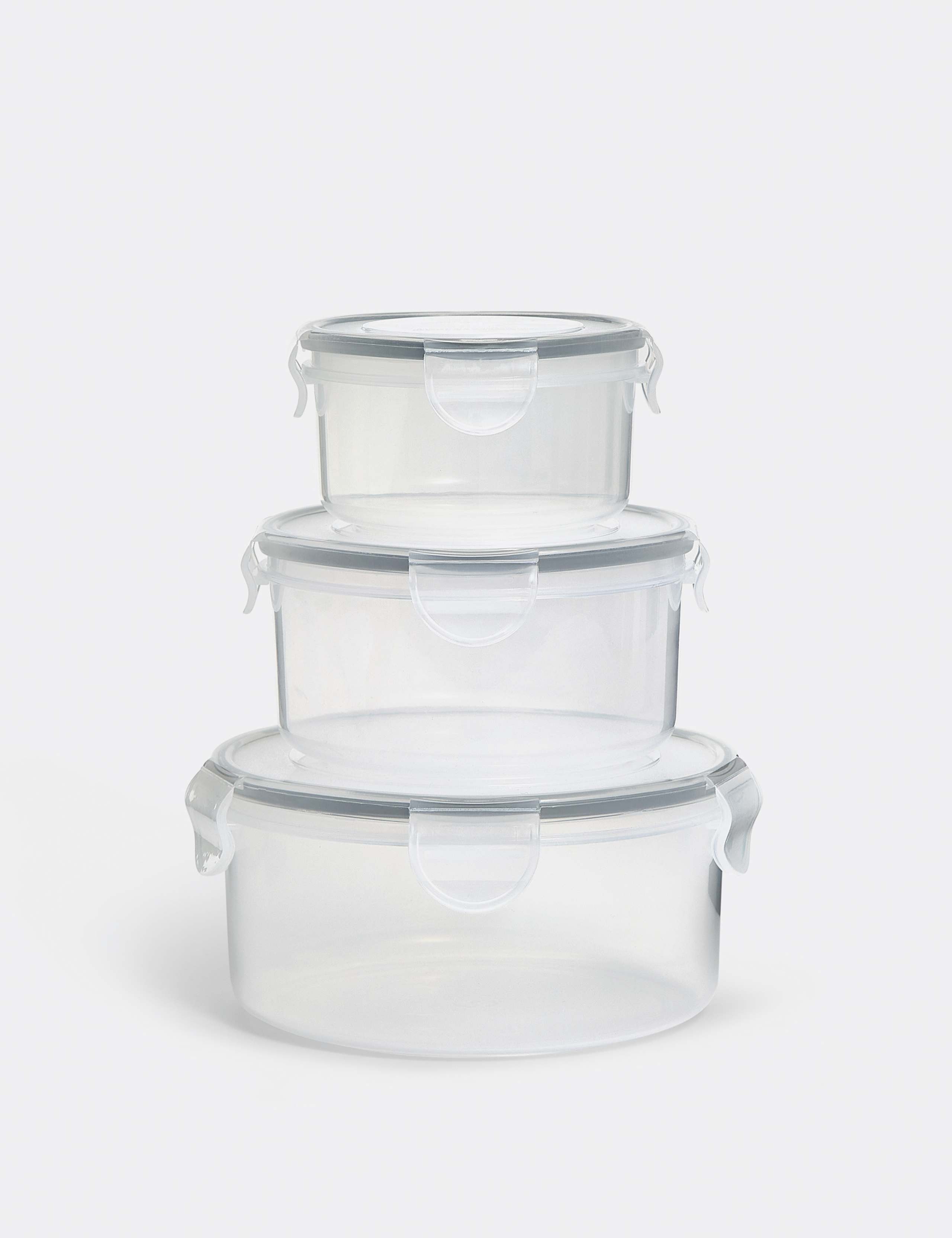 Set of 3 Round Clip Storage Containers 4 of 4
