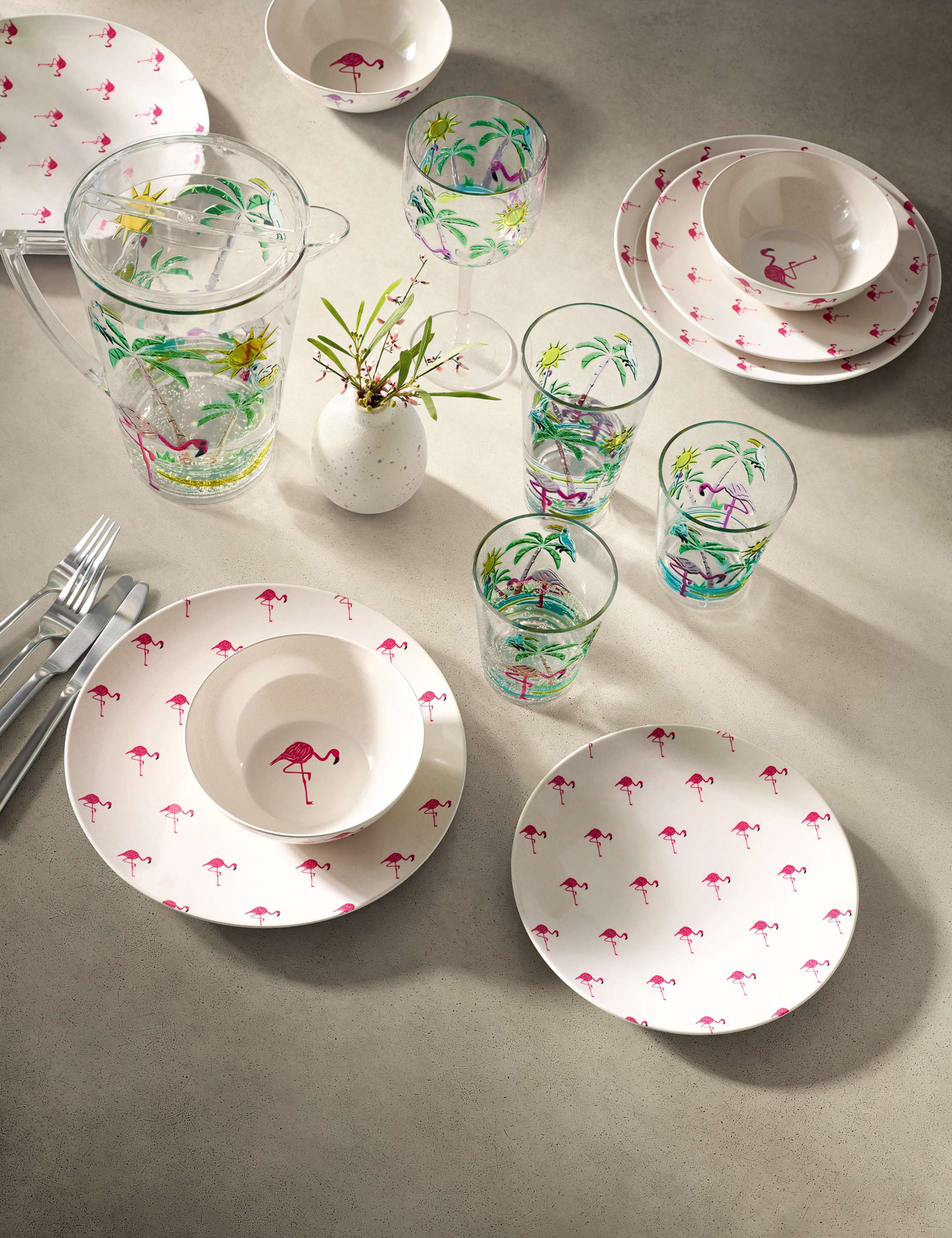 Set of 4 Flamingo Picnic Highballs 2 of 5