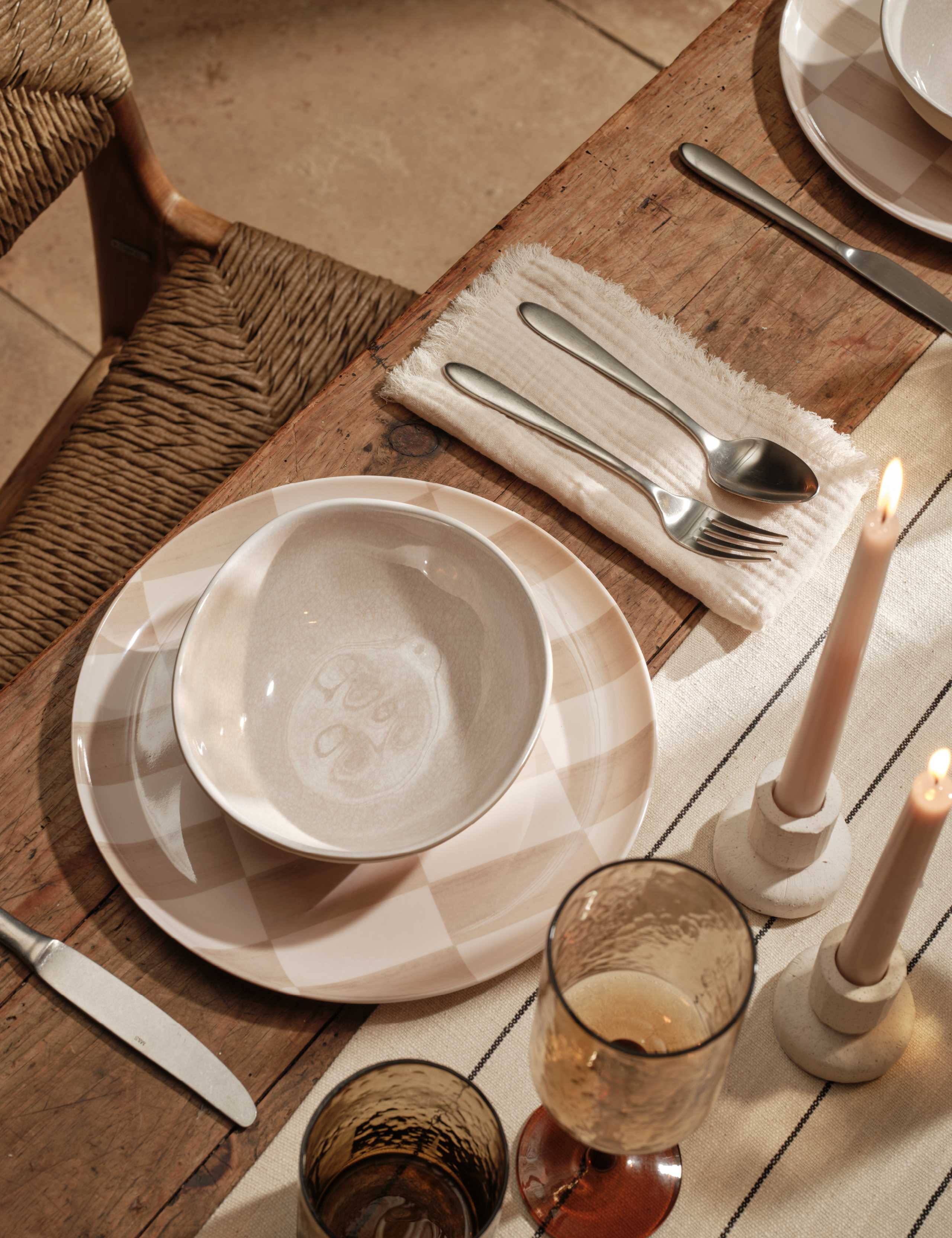 Set of 4 Linen Reactive Picnic Cereal Bowls 7 of 7