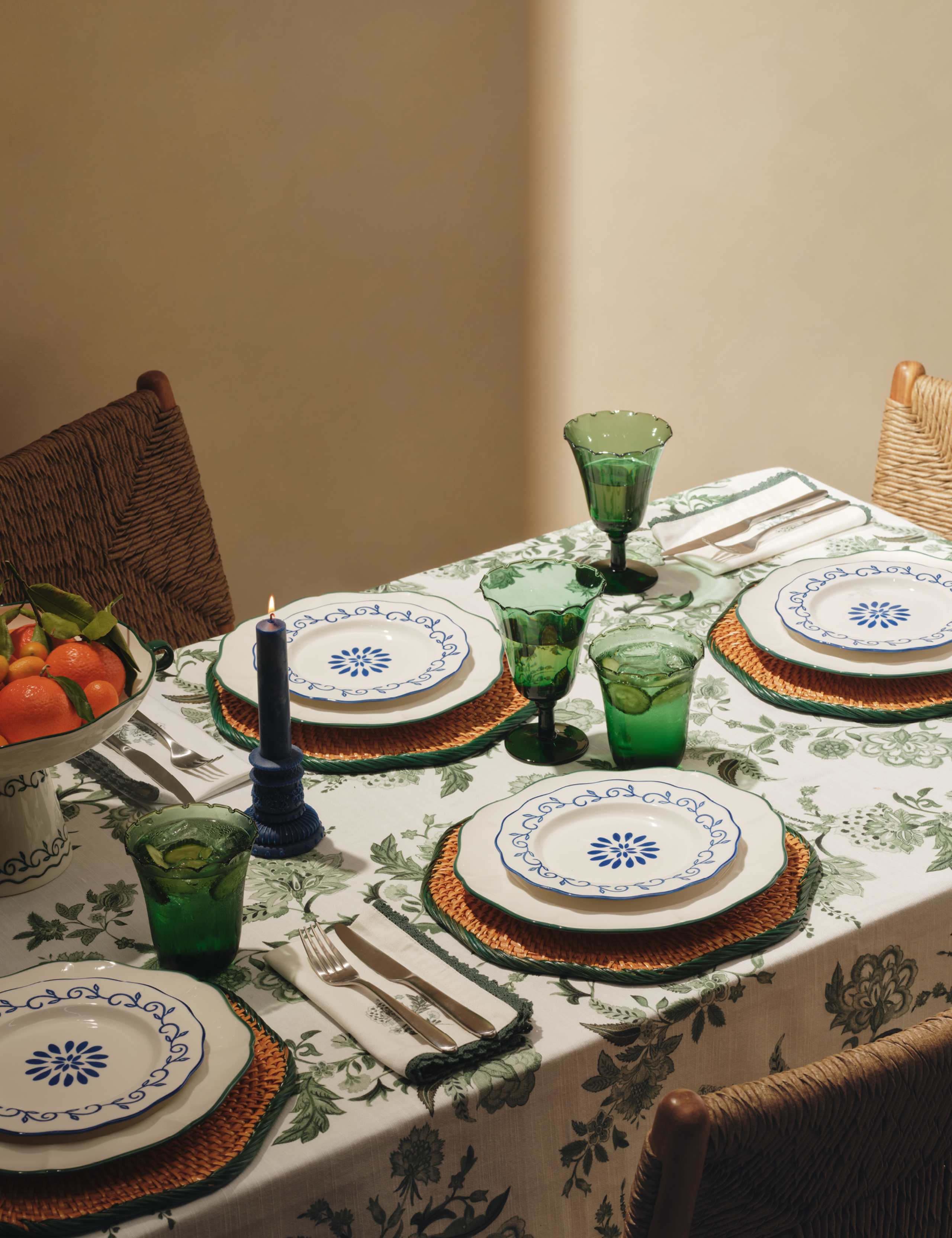 Pure Cotton Chintz Floral Tablecloth 7 of 7