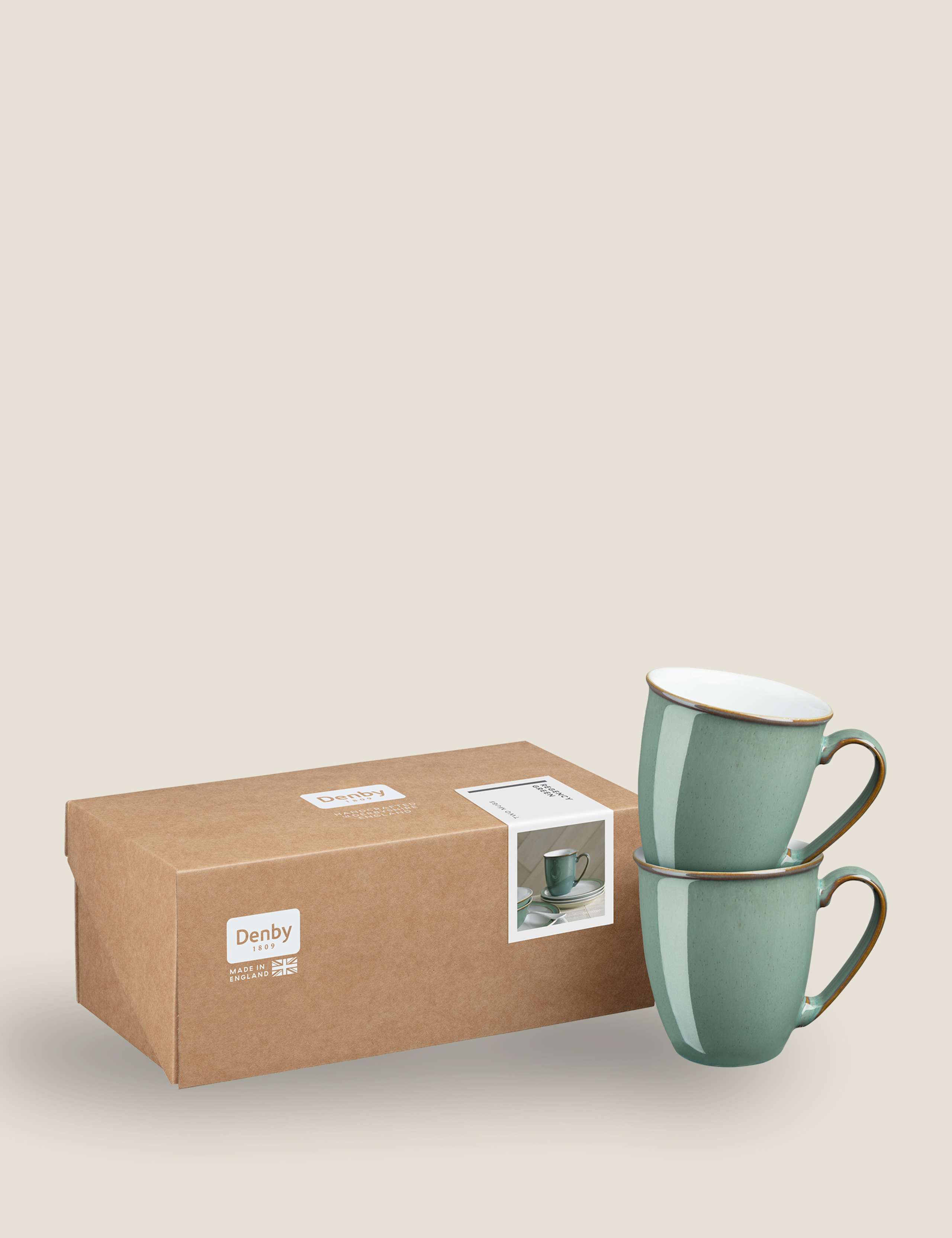 Set of 2 Regency Green Mugs 2 of 5