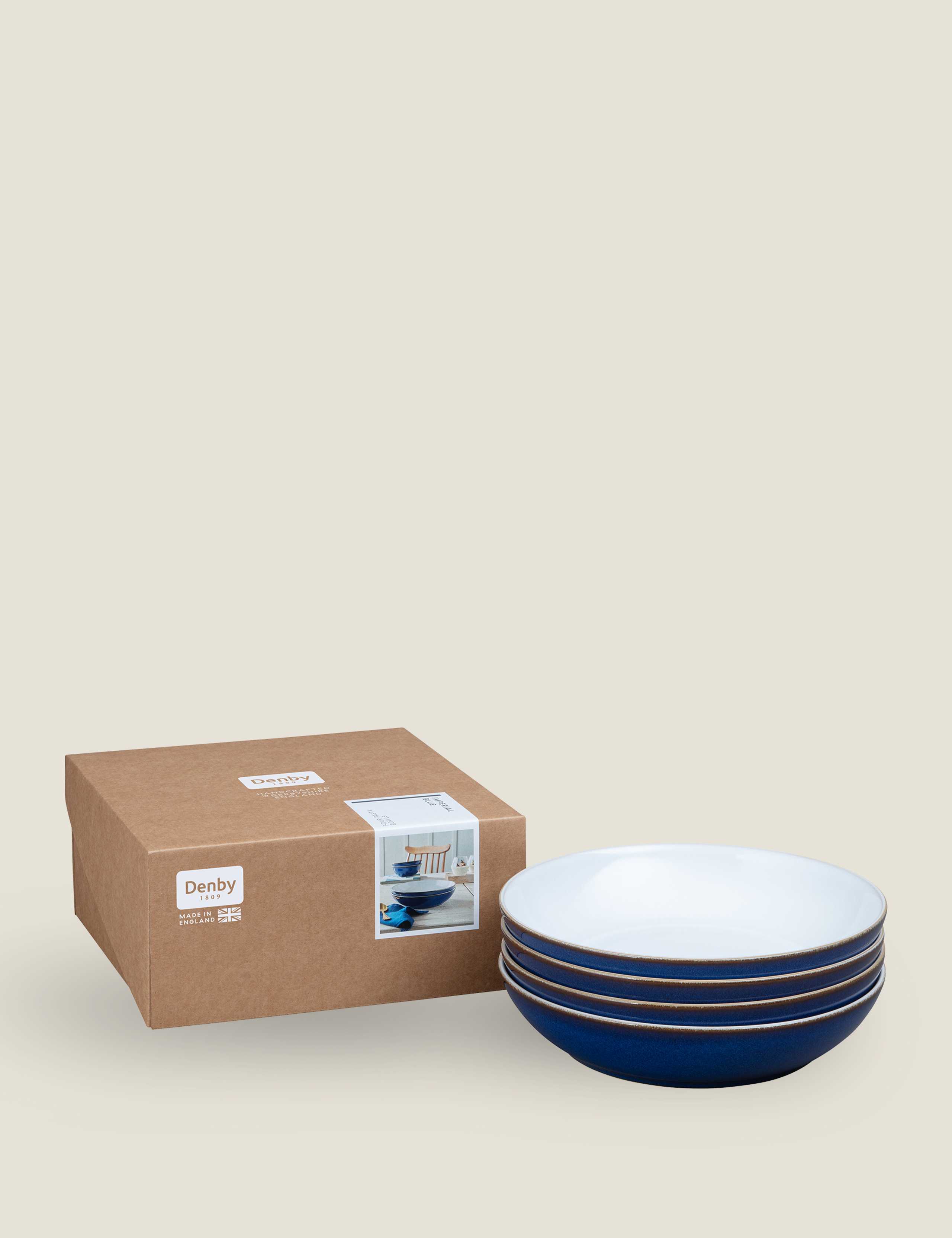 Set of 4 Imperial Blue Pasta Bowls 2 of 6