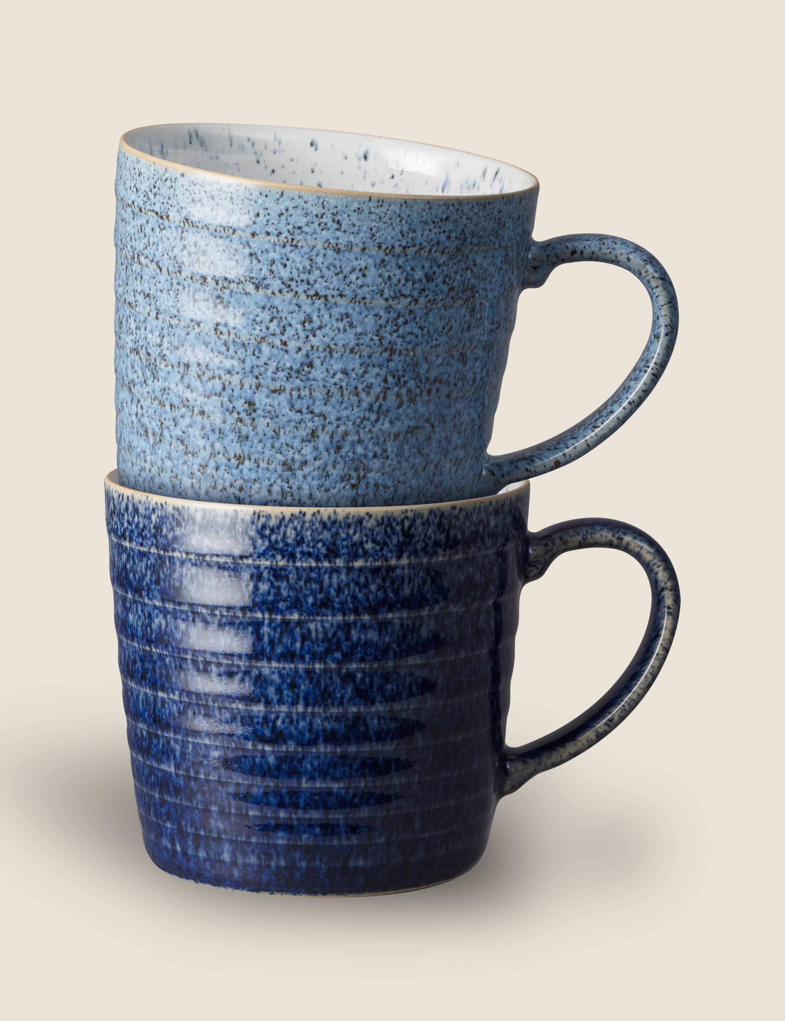 Set of 2 Studio Blue Ridged Mugs 3 of 5