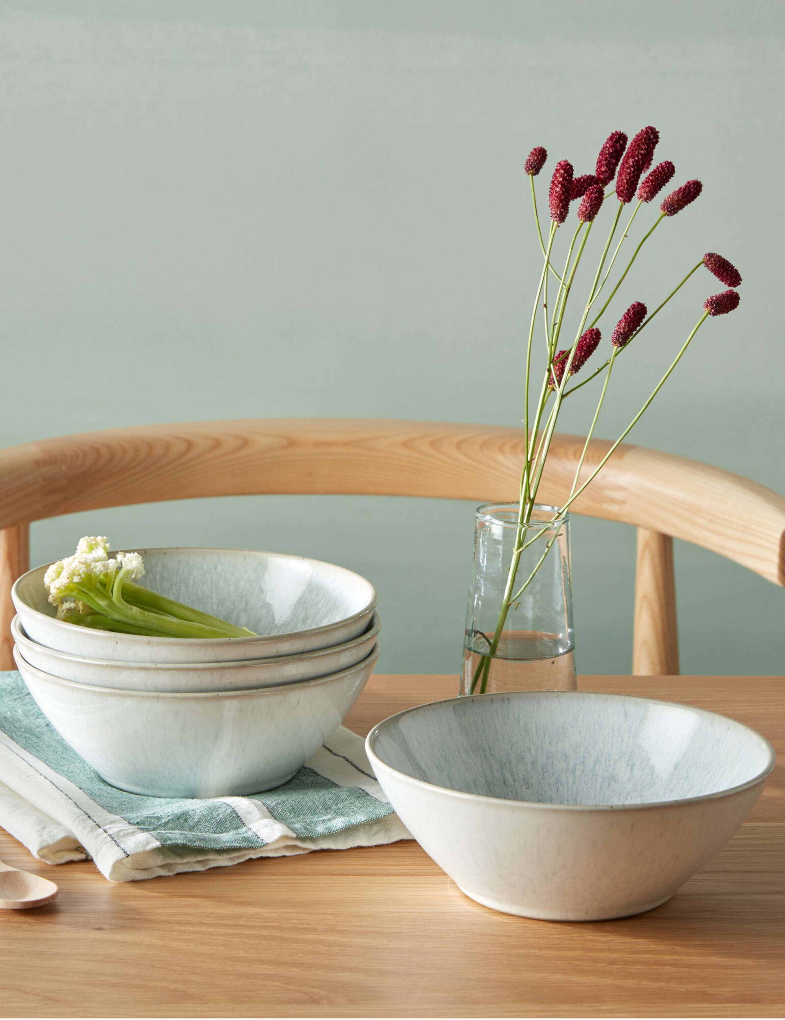 Set of 4 Kiln Green Cereal Bowls 1 of 5