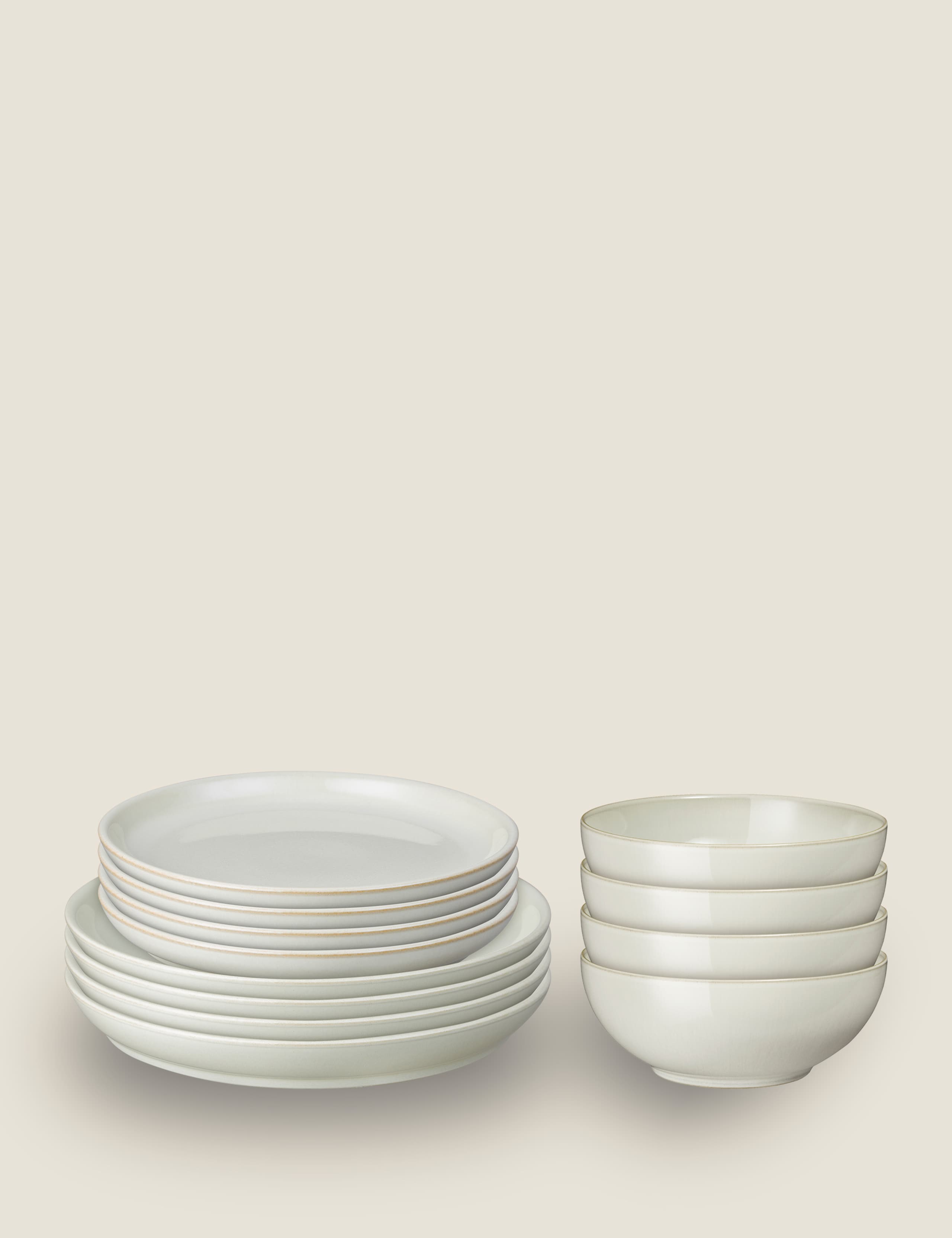 12 Piece Linen Coupe Dinner Set 5 of 5