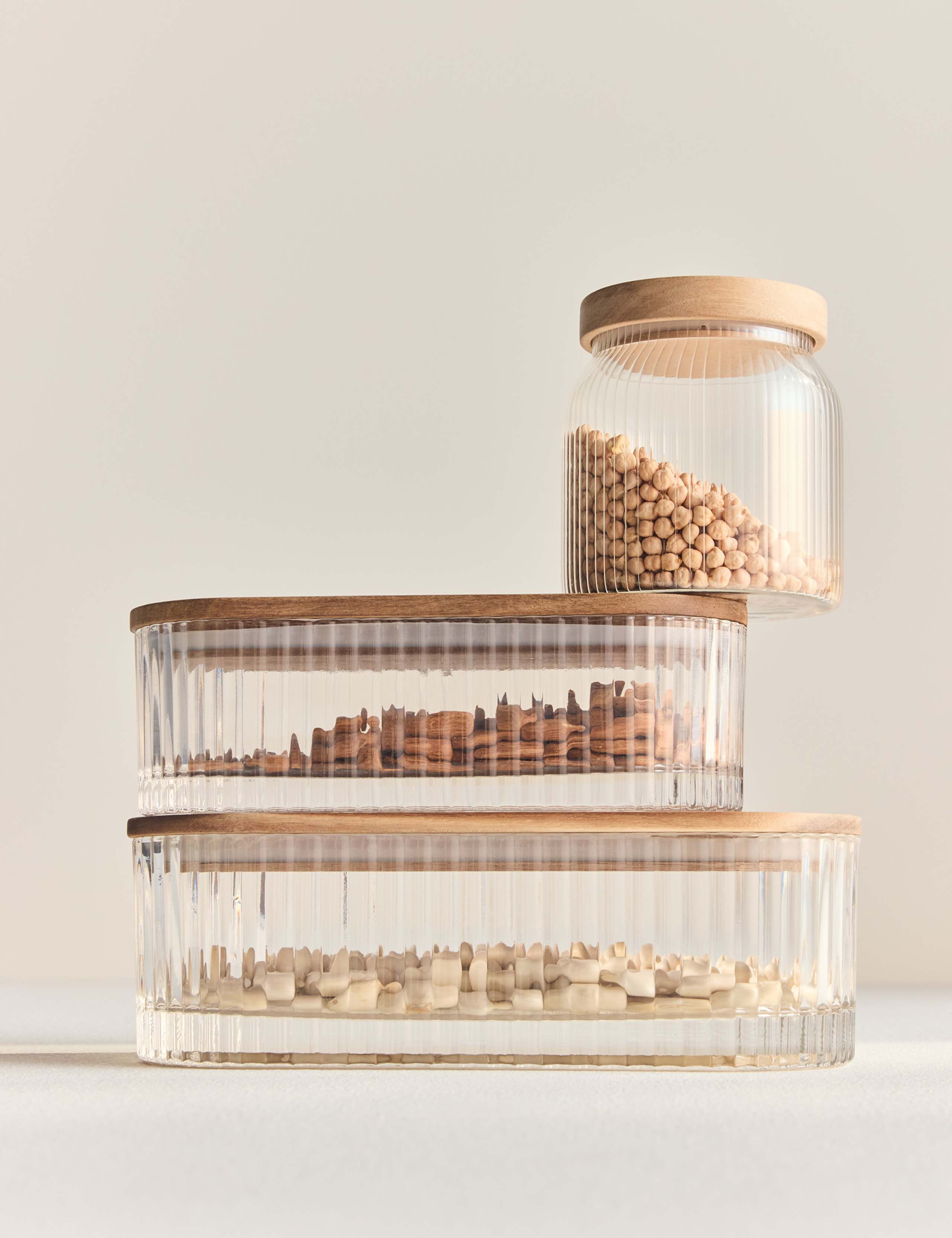 Medium Ribbed Glass Container 6 of 6