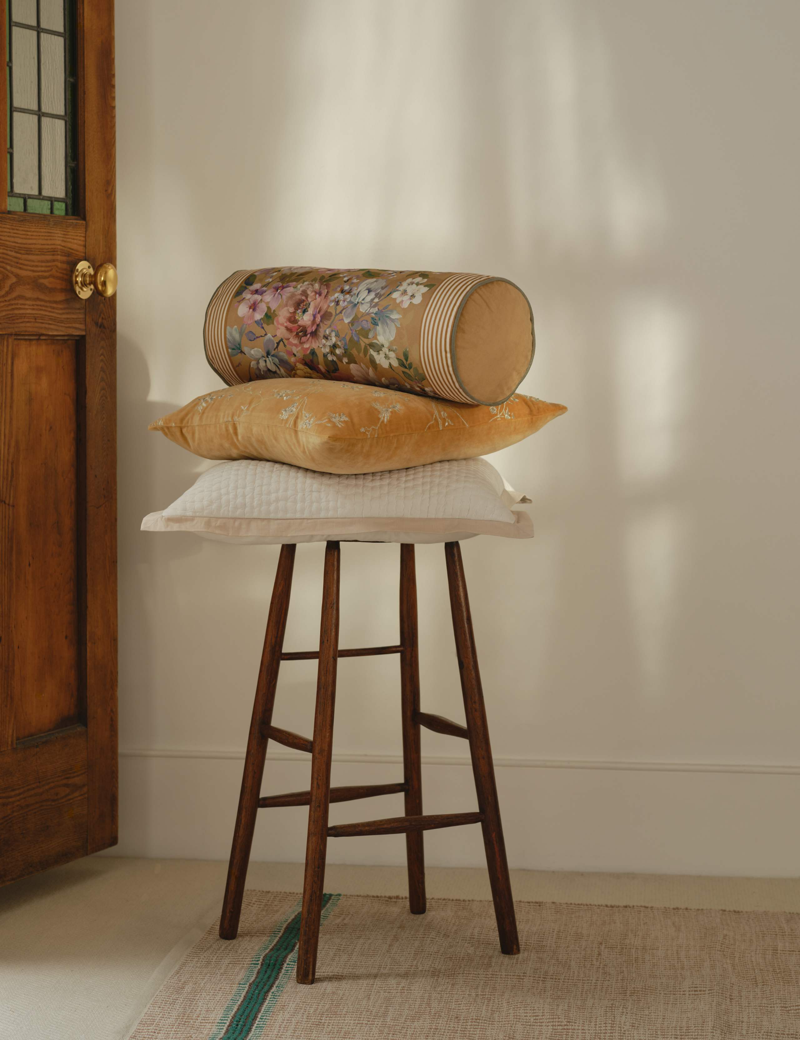 Linen Border Large Quilted Cushion 5 of 5