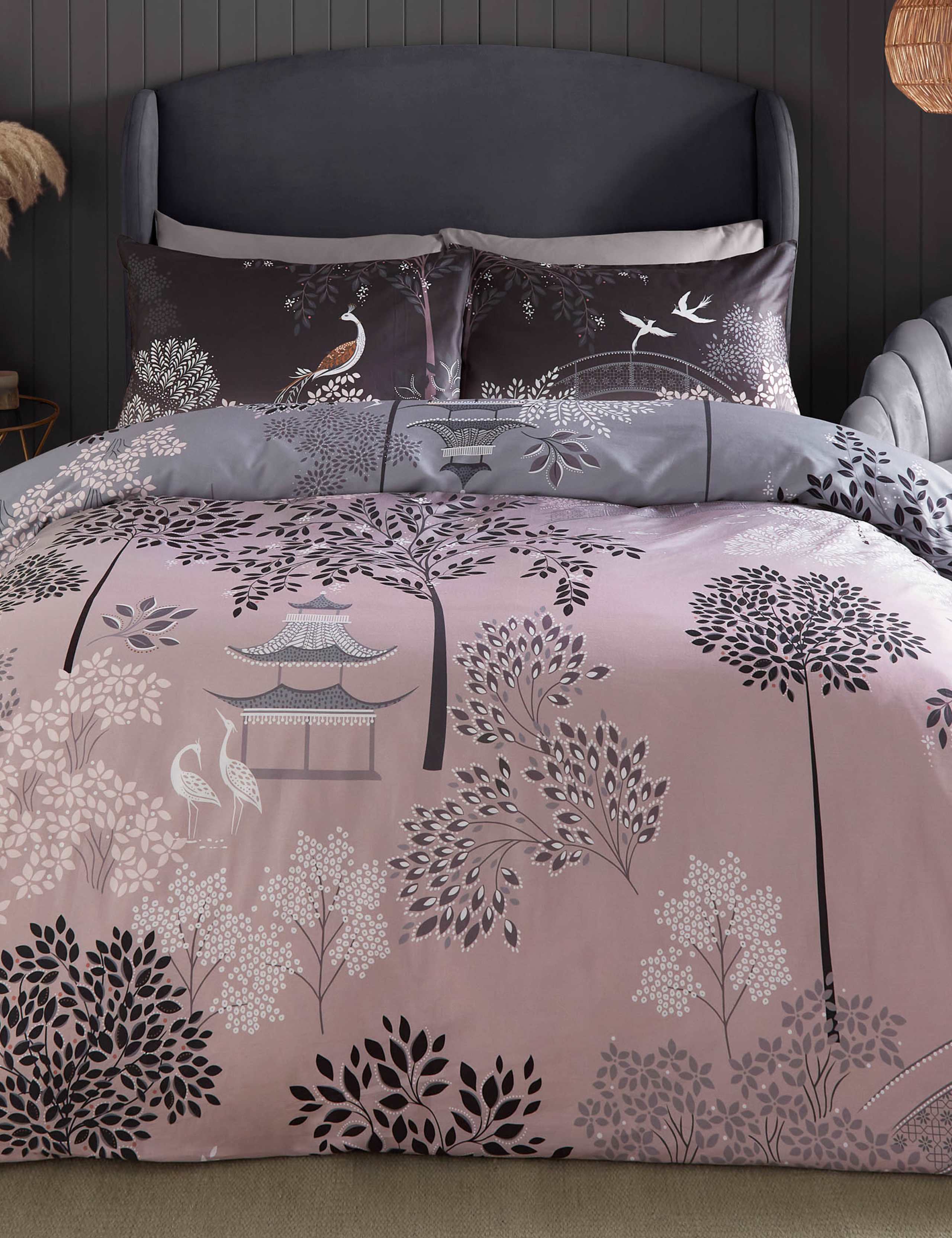 Pure Cotton Sateen Pagoda Garden Bedding Set 1 of 7