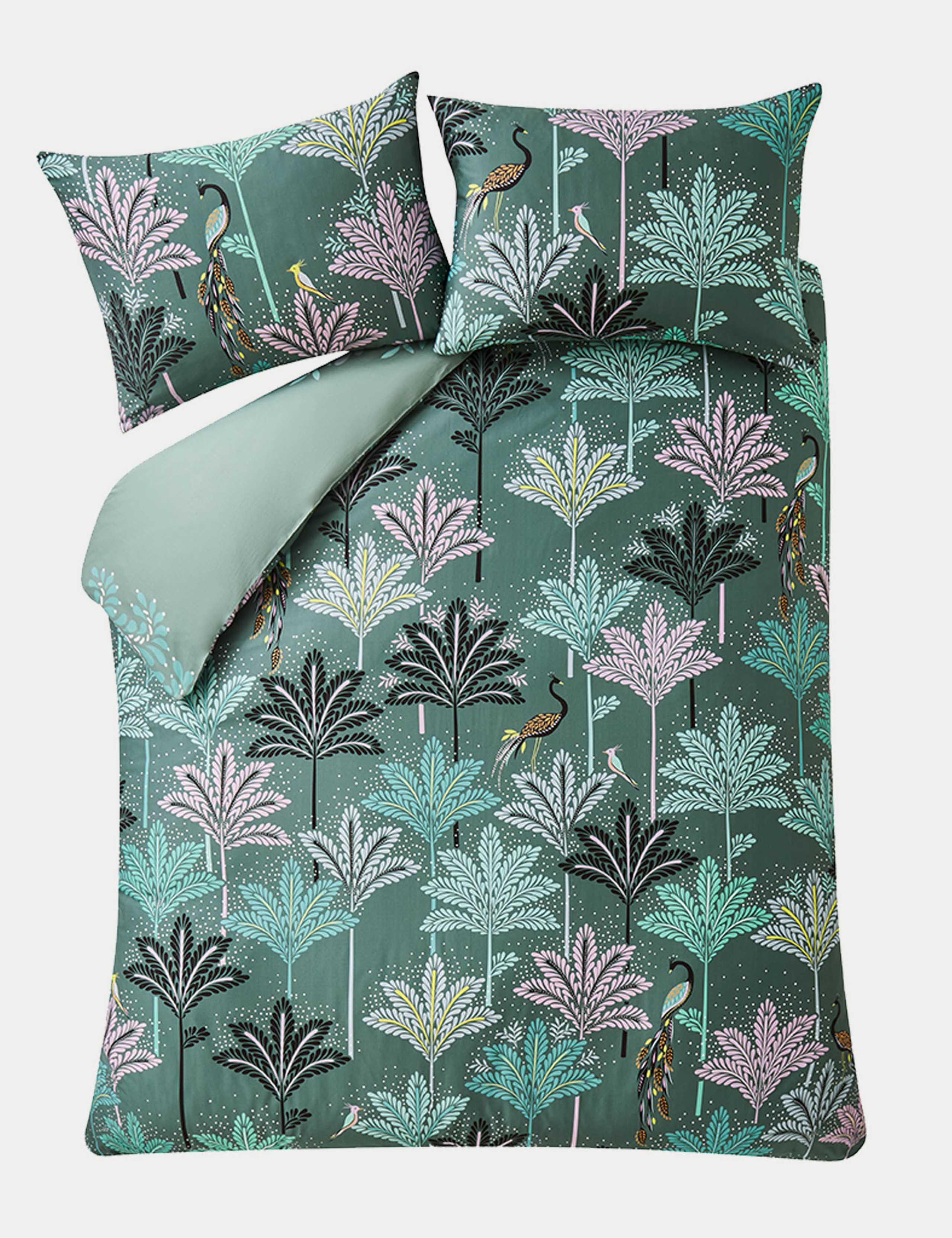 Pure Cotton Sateen Peacock Filigree Bedding Set 6 of 7
