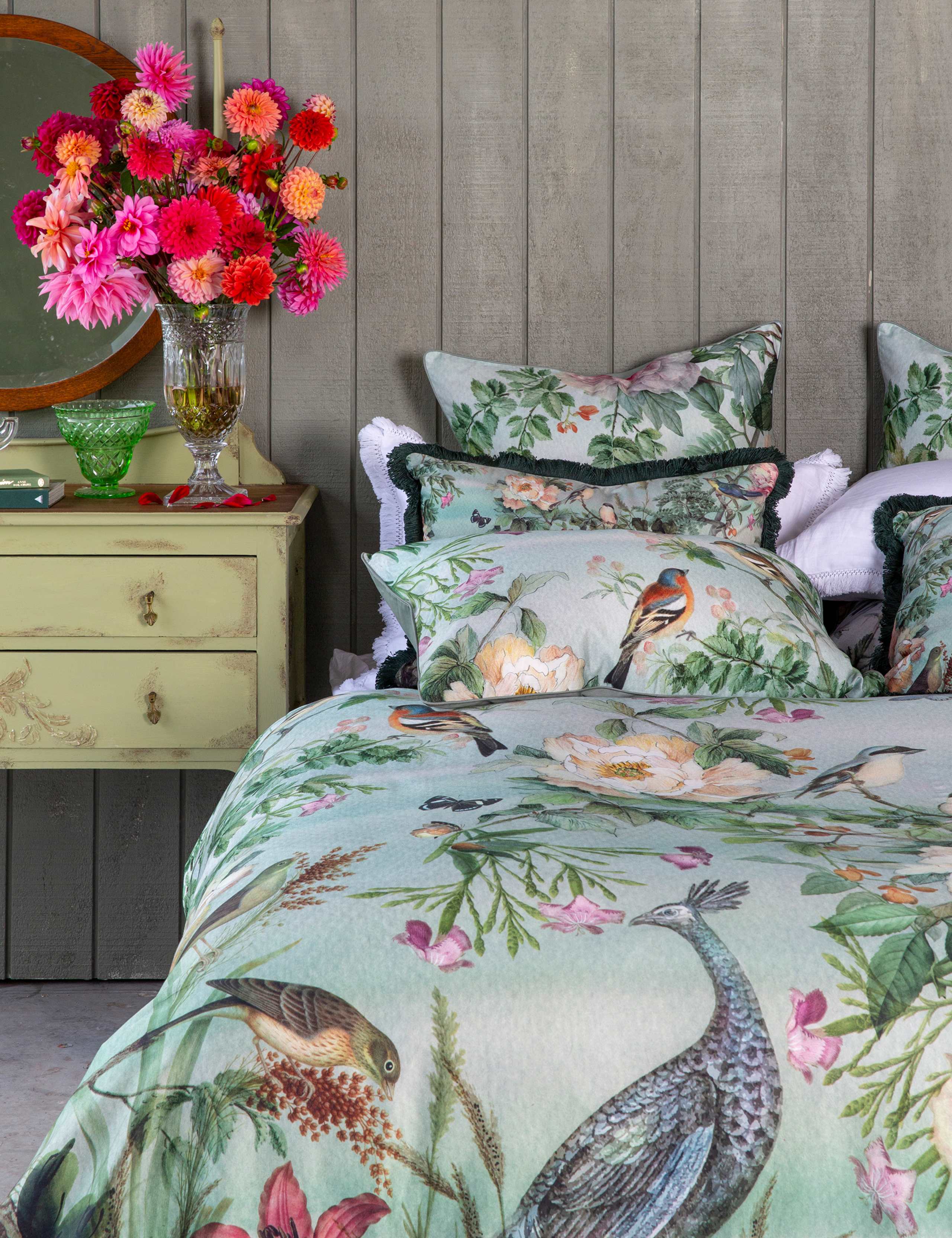 Pure Cotton Sateen Chinoiserie Bedding Set 2 of 4