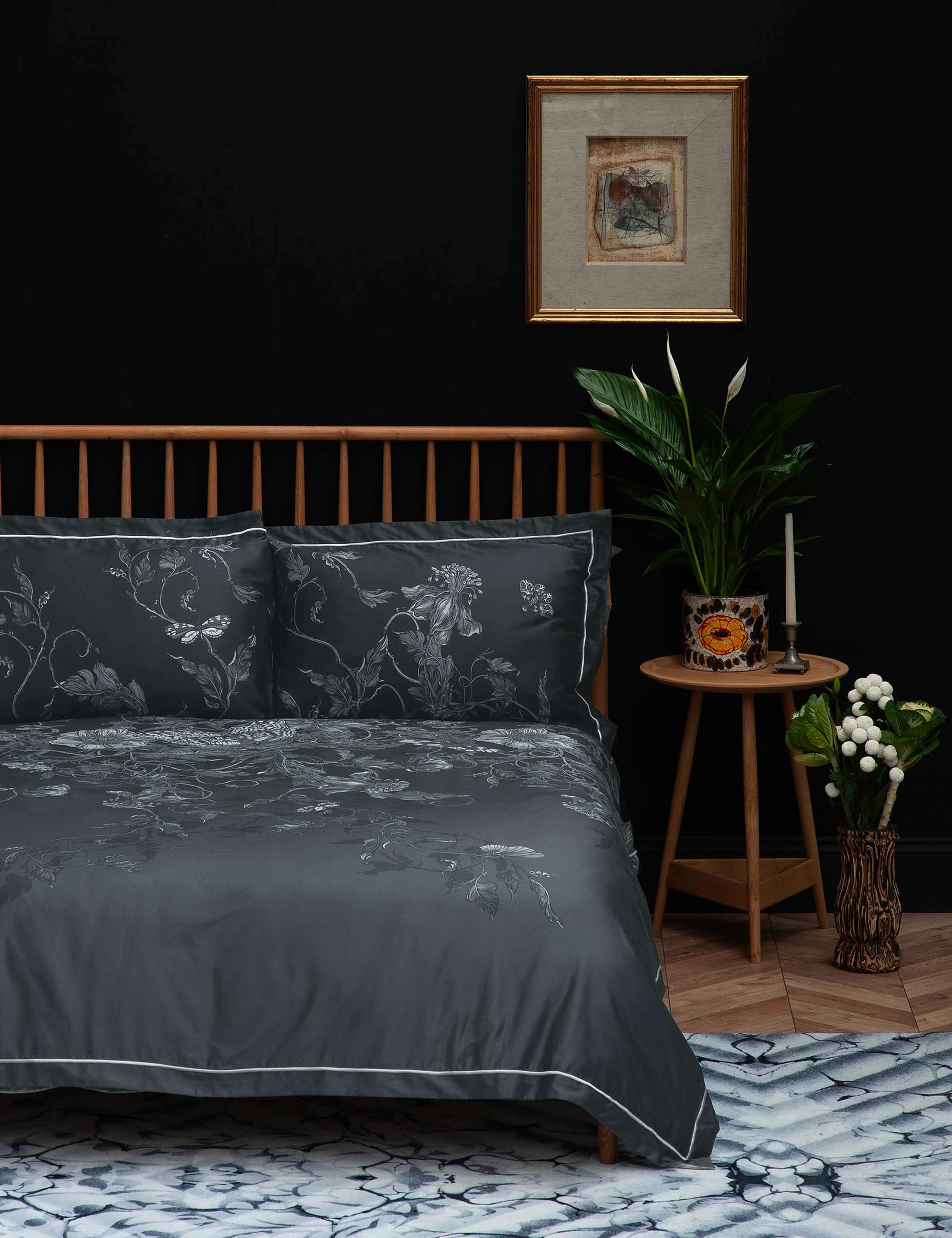 Pure Cotton Sateen Tendril Spill Bedding Set 1 of 9