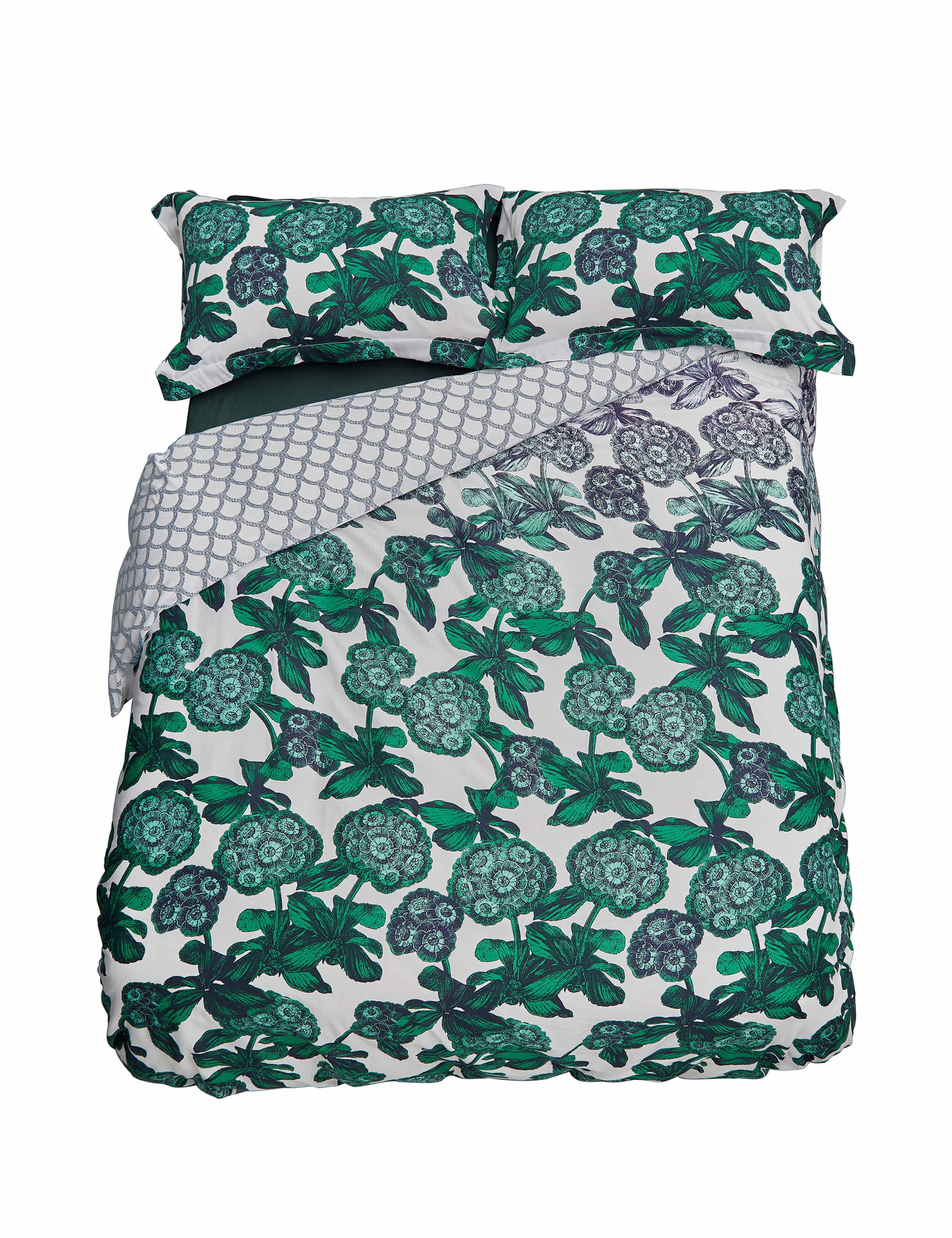 Pure Cotton Ombre Hydrangea Bedding Set 5 of 5