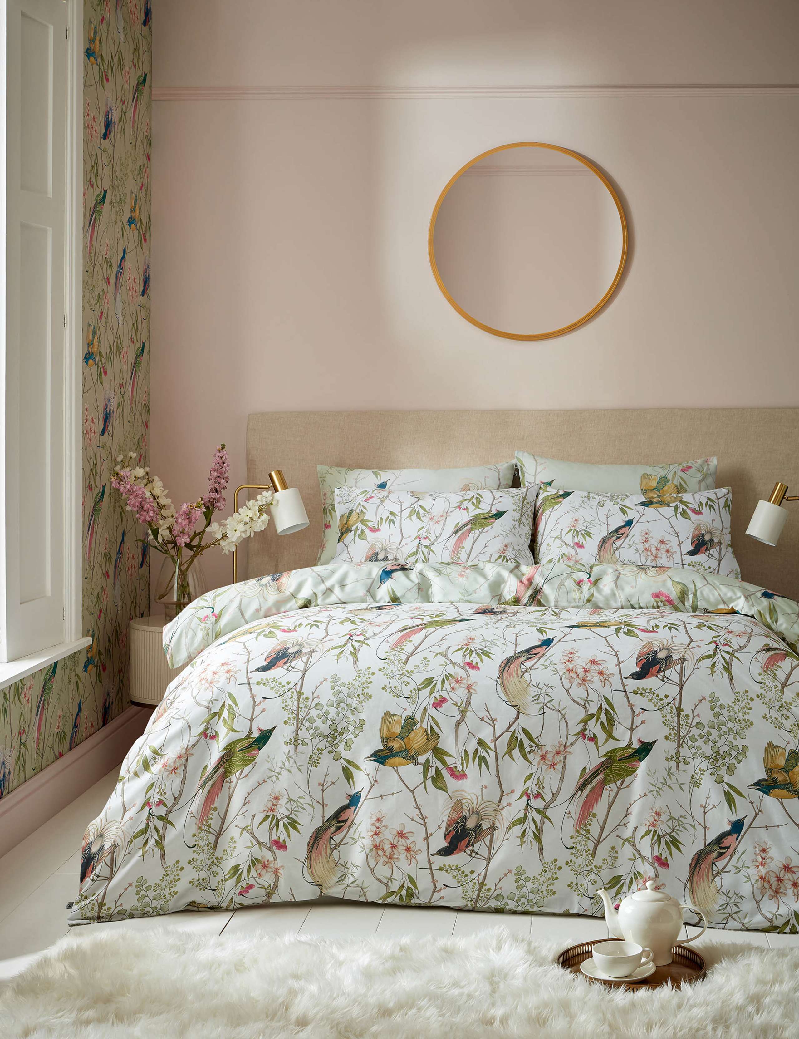 Pure Cotton Sateen Clavering Birds Bedding Set 2 of 8