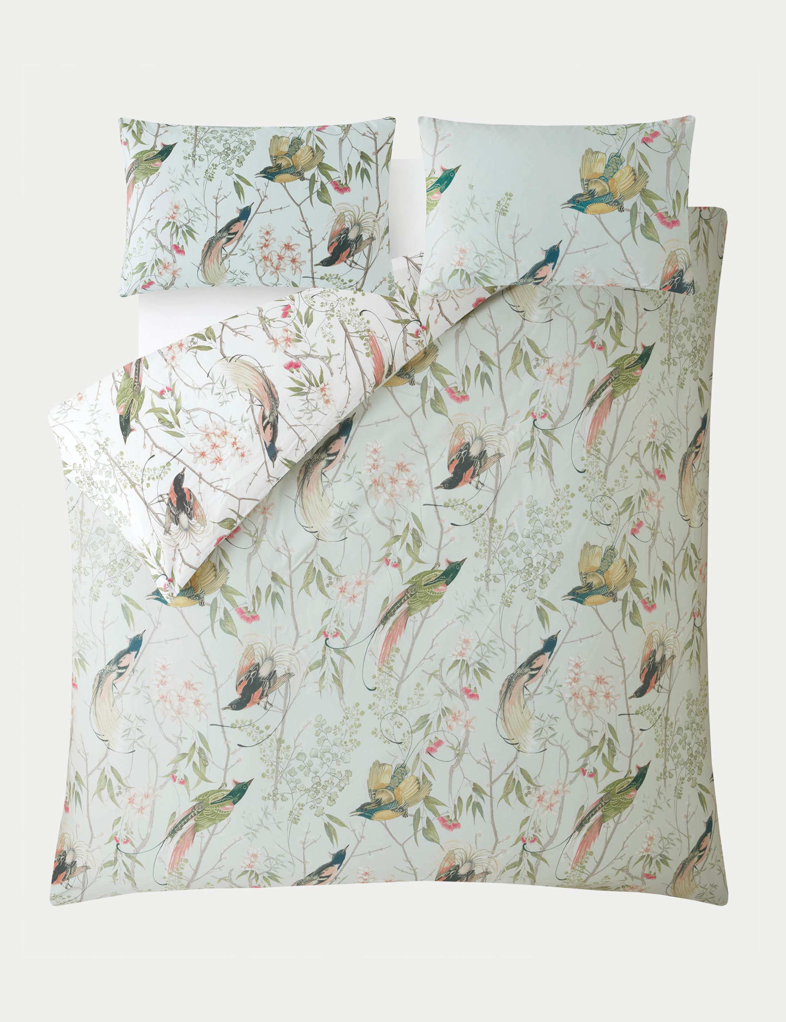 Pure Cotton Sateen Clavering Birds Bedding Set 5 of 8