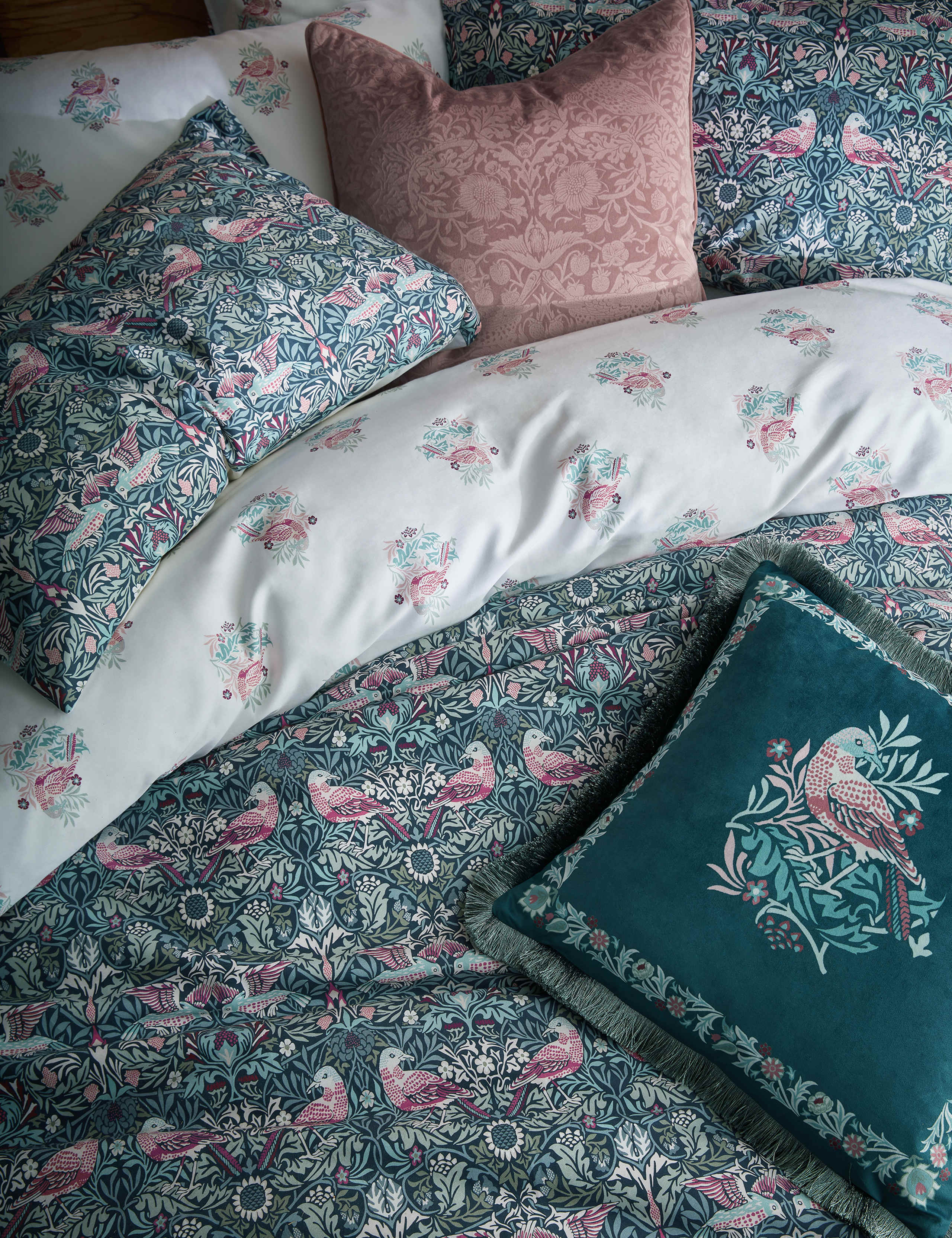 Pure Cotton Sateen Bird Bedding Set 4 of 8