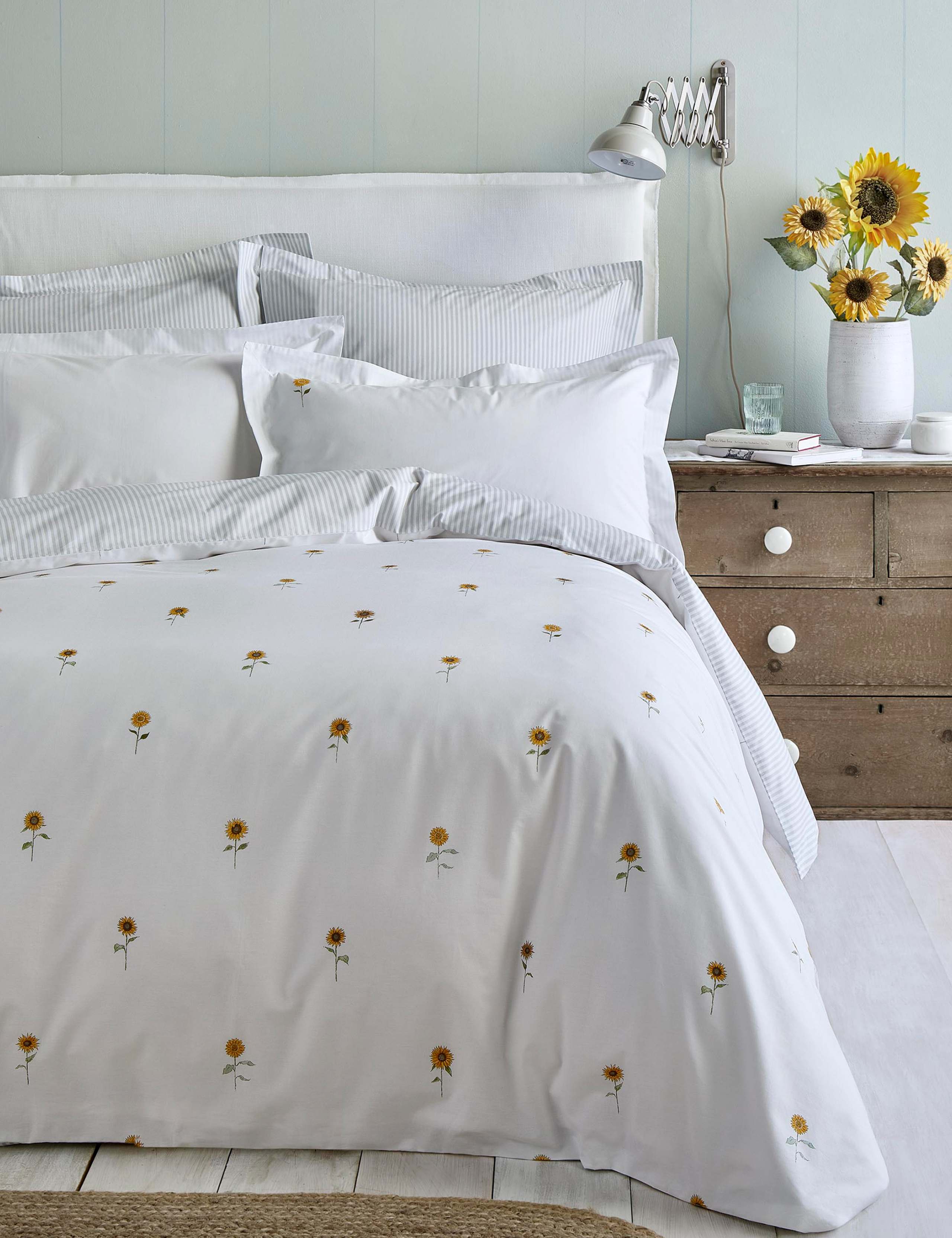 Pure Cotton Percale Sunflower Bedding Set 1 of 4