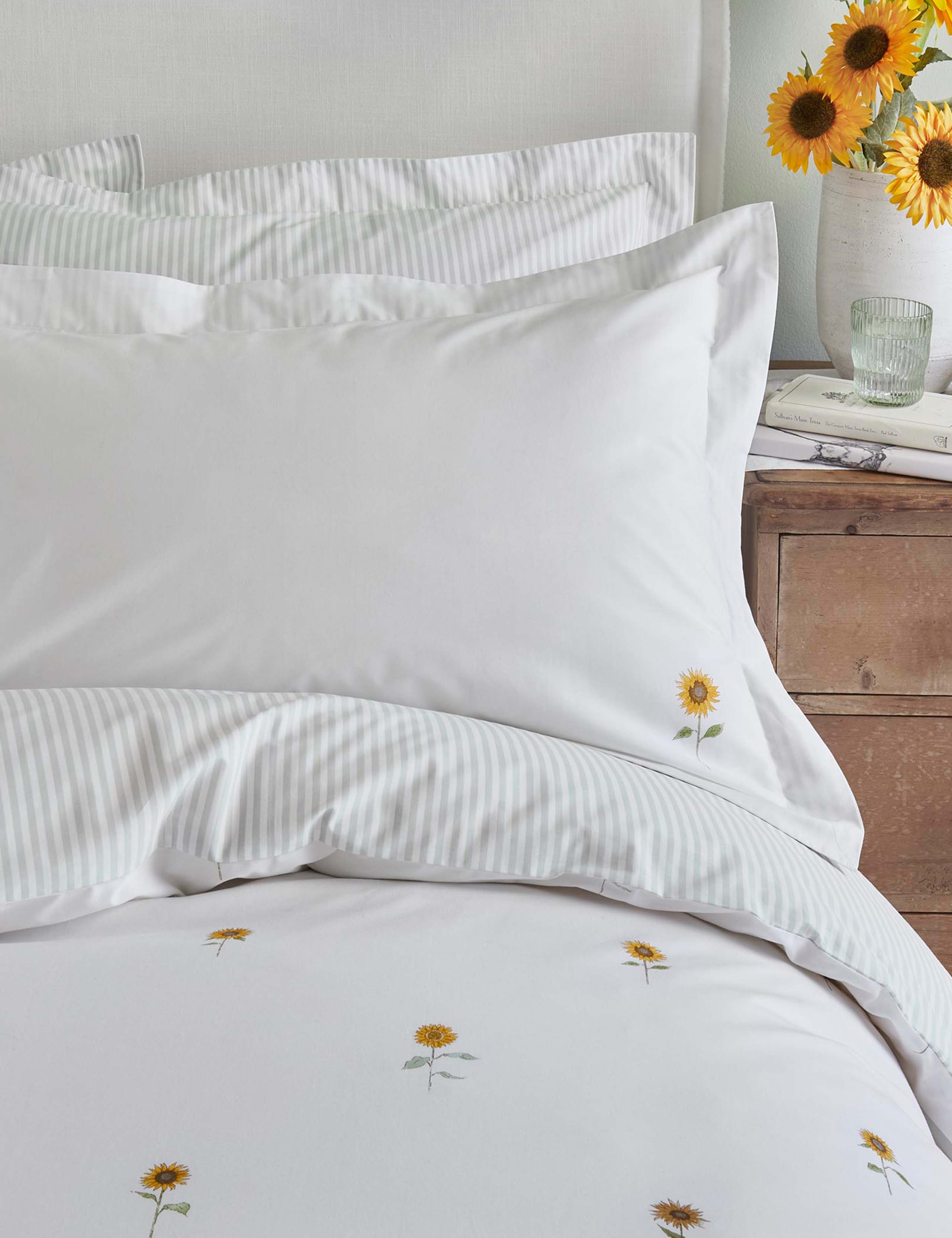 Pure Cotton Percale Sunflower Bedding Set 2 of 4