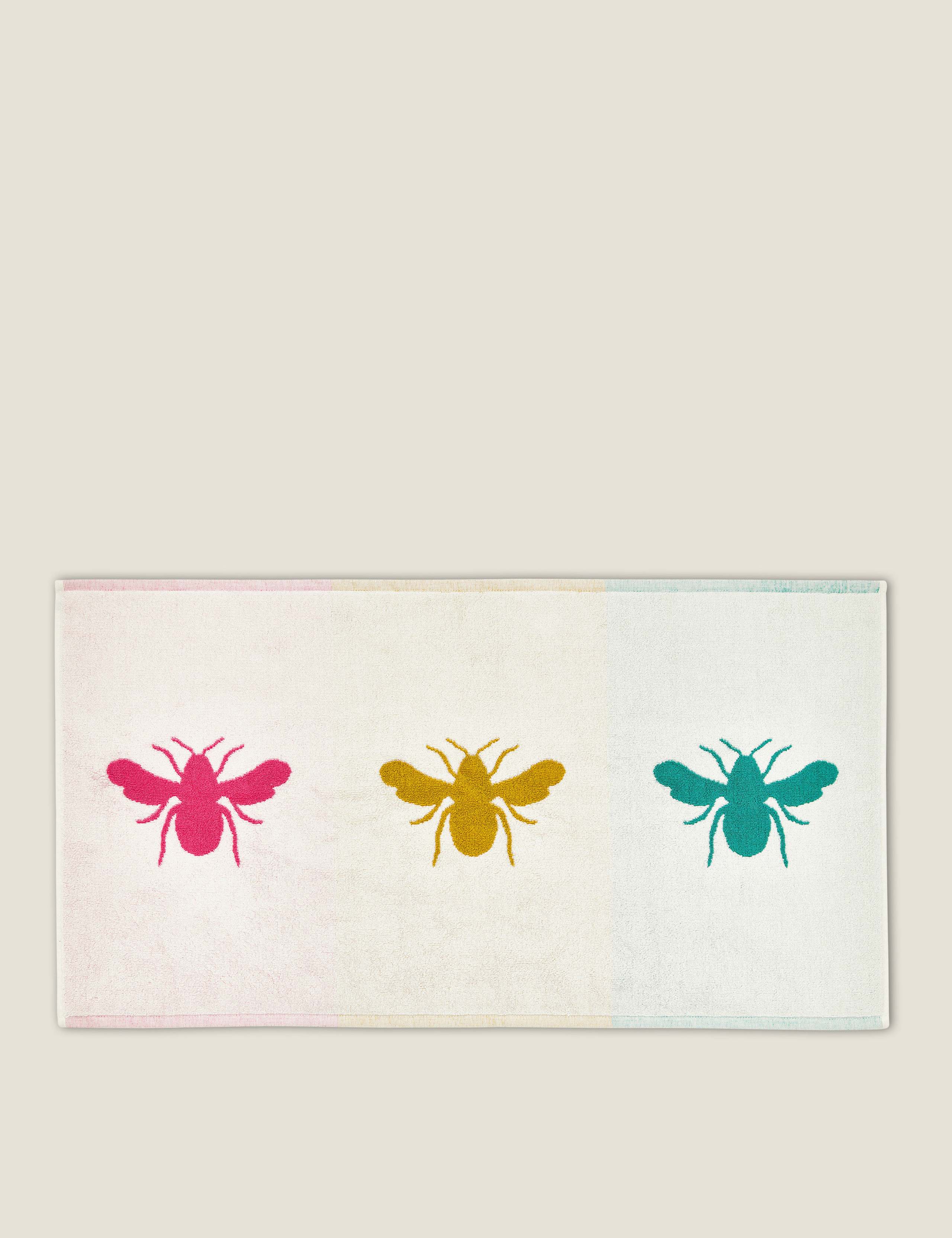 Pure Cotton Rainbow Bee Bath Mat 1 of 2