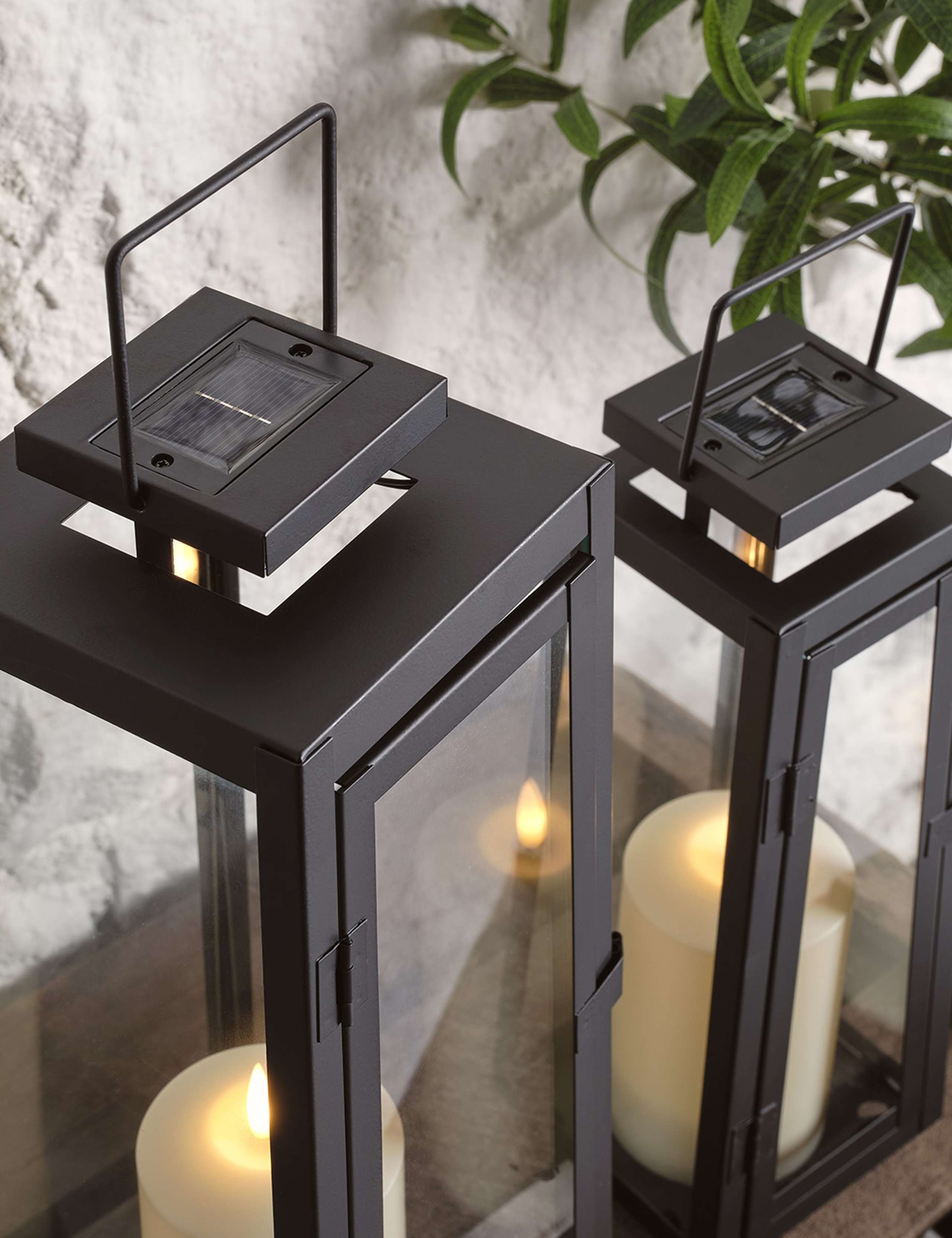Set of 2 Porto Solar Lanterns with TruGlow® Candles 2 of 5
