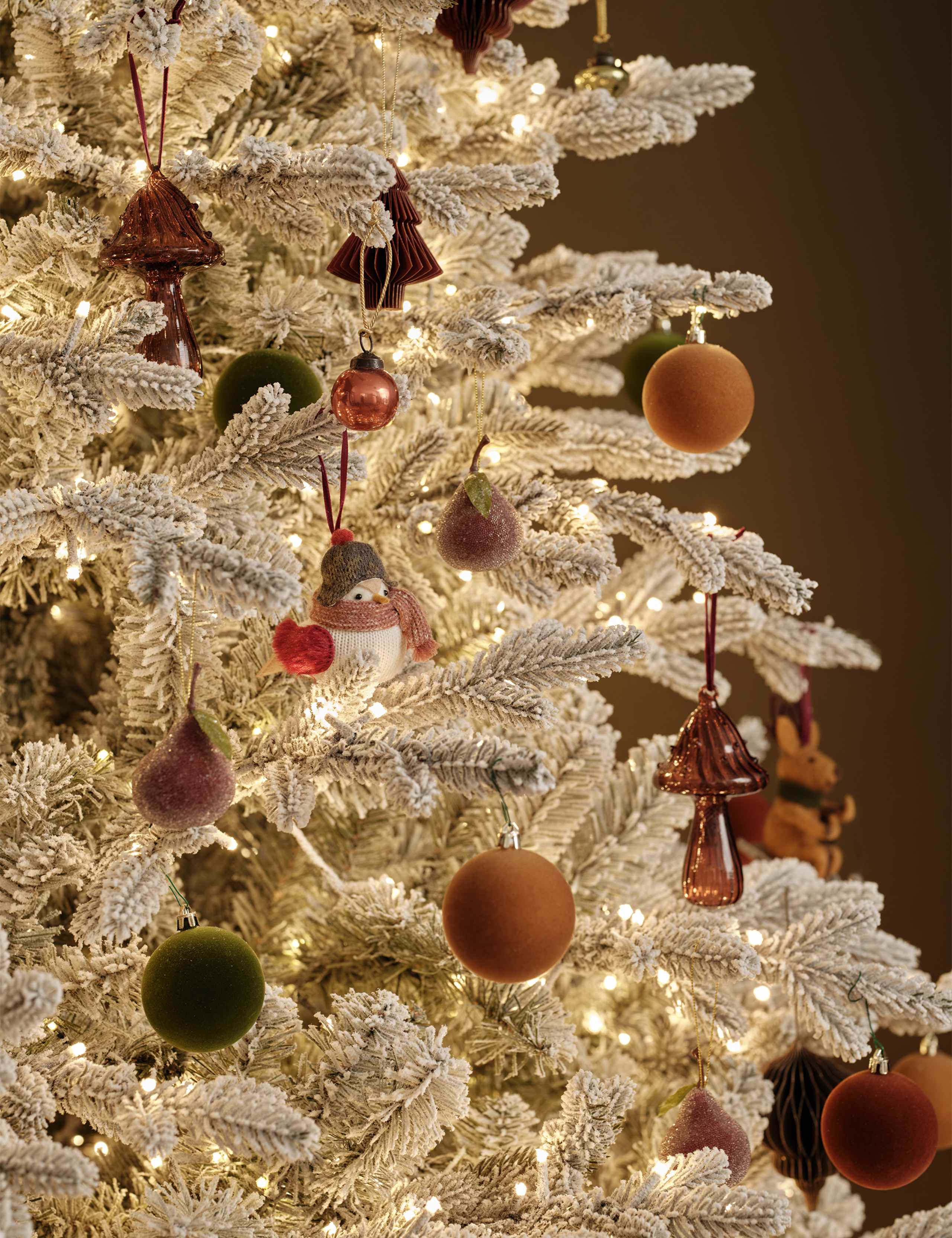 24pk Flocked Shatterproof Baubles 4 of 4