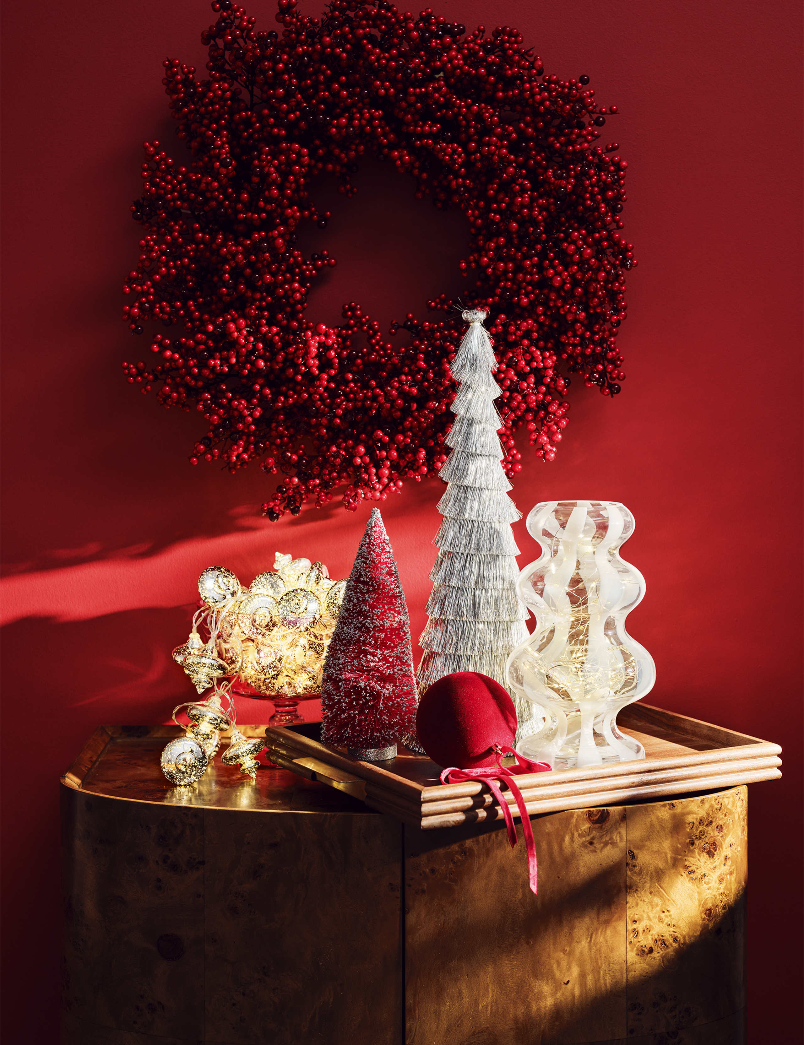 8pk Bristle Christmas Tree Room Decorations 5 of 5