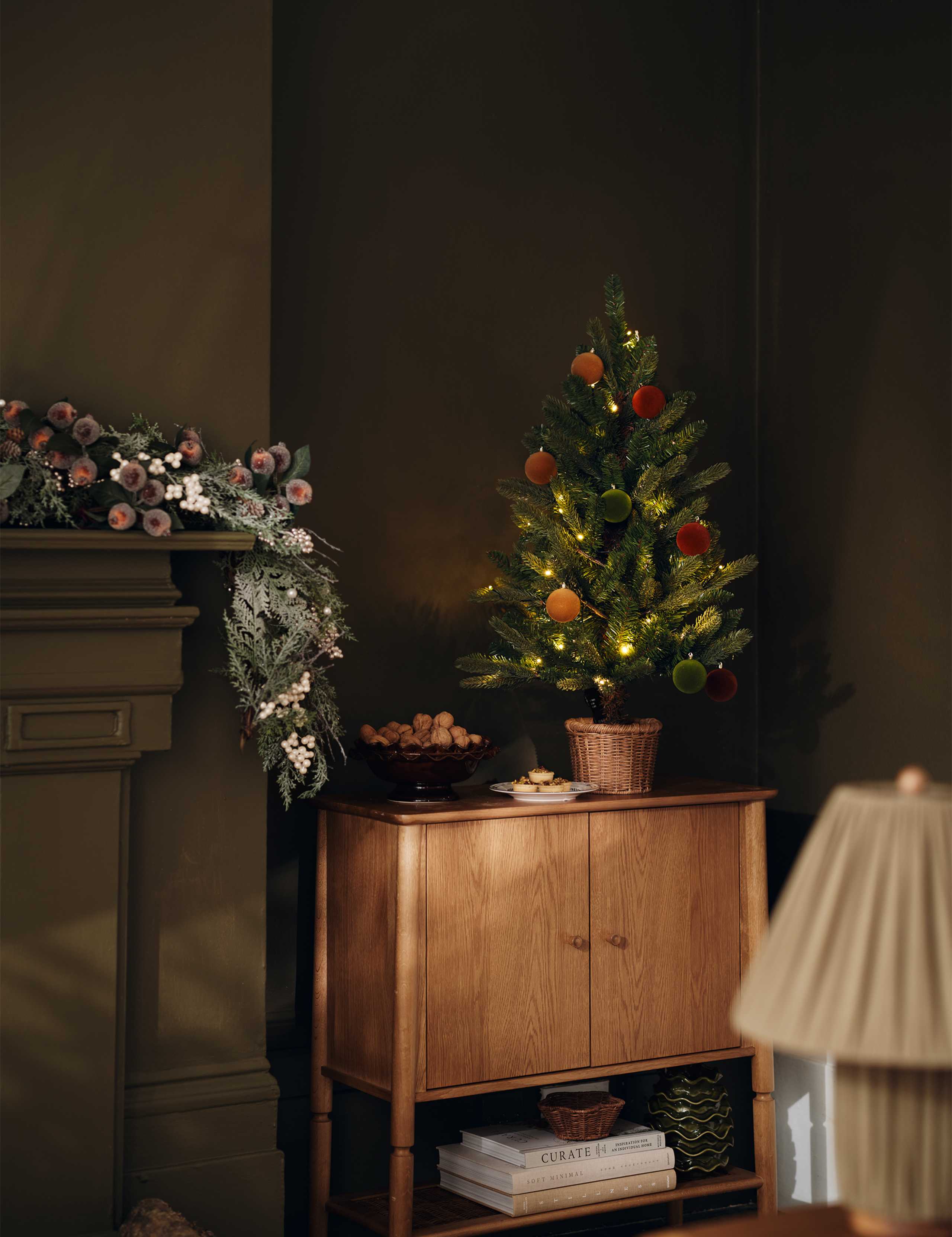 3ft Pre-Lit Rattan Pot Noble Christmas Tree 6 of 6