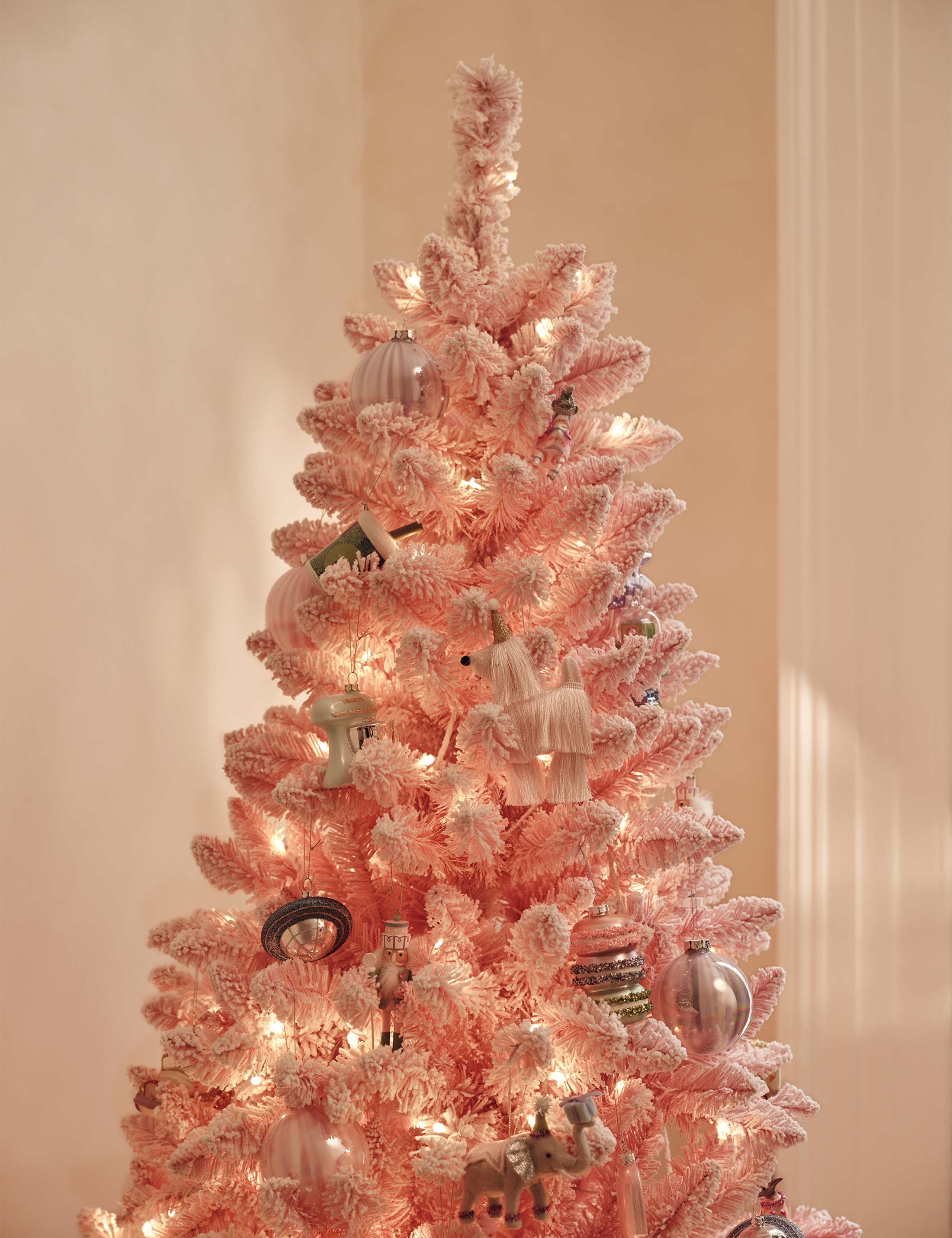 6ft Pre-Lit Snowy Pink Christmas Tree 7 of 7
