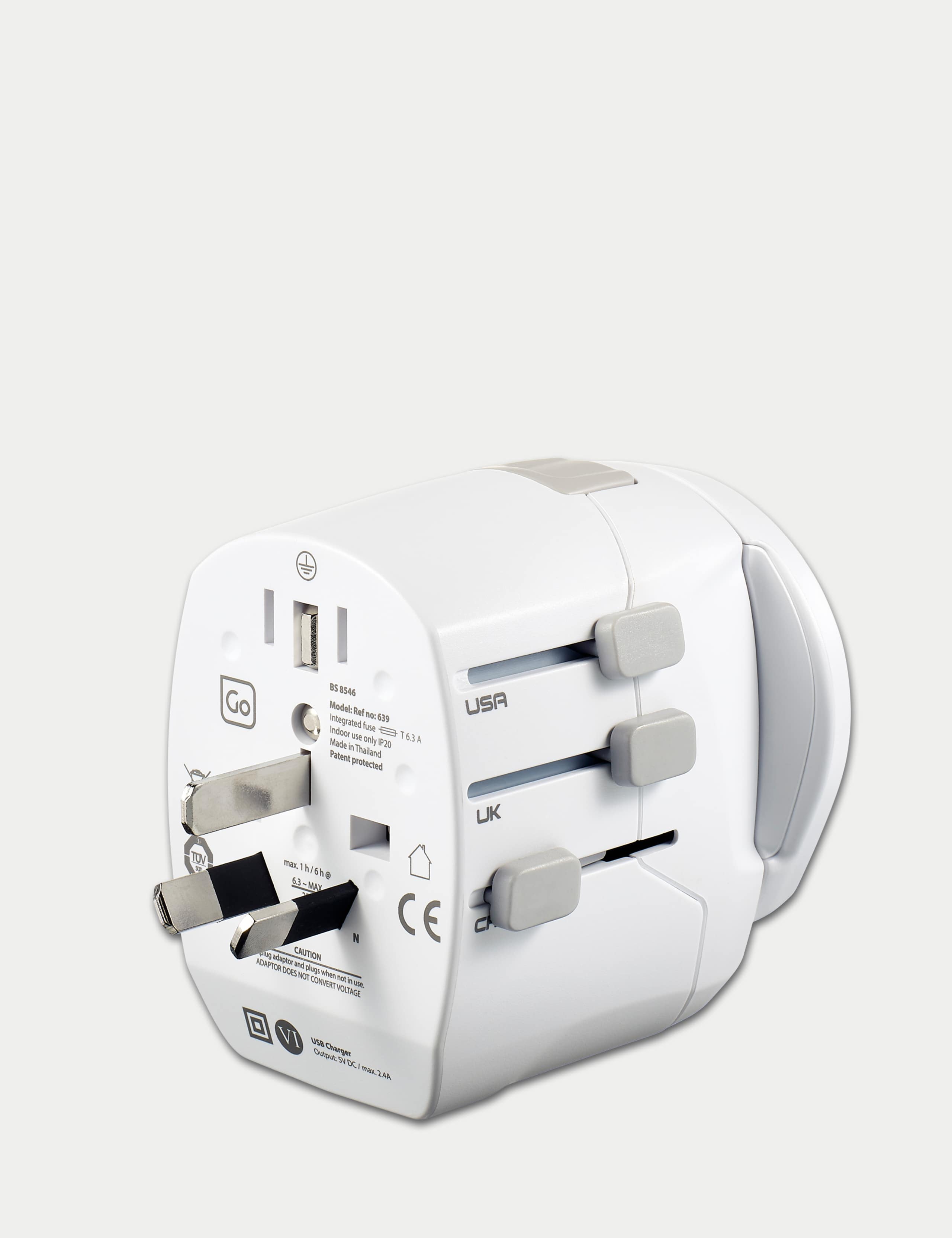 Worldwide Travel Adaptor with USB 3 of 6