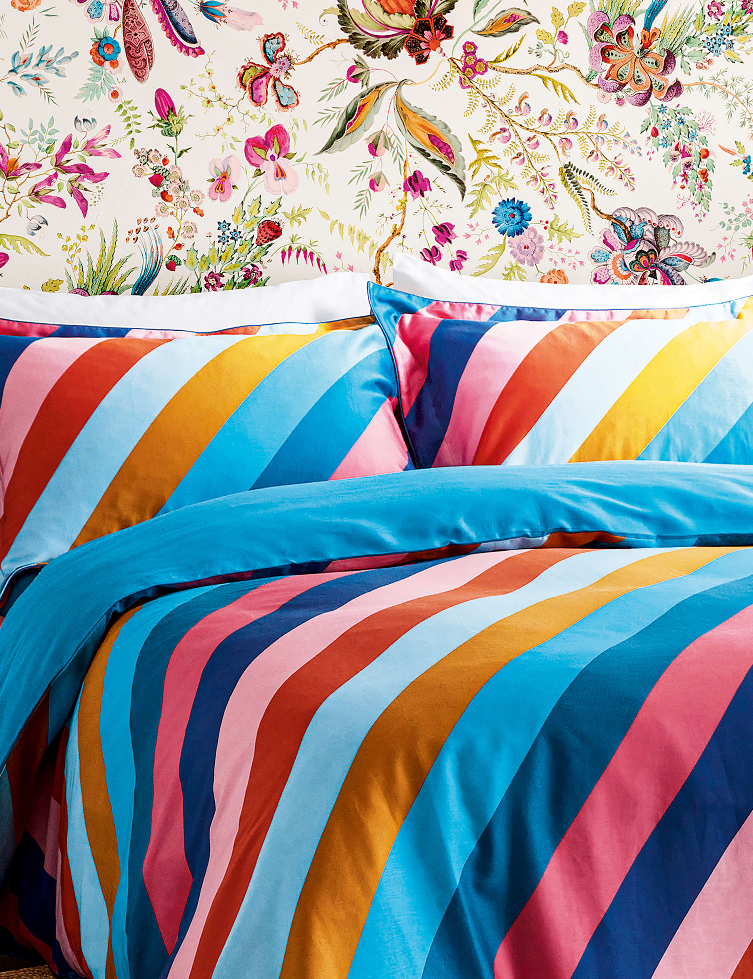 Pure Cotton Sateen Sherbert Stripe Bedding Set 2 of 5