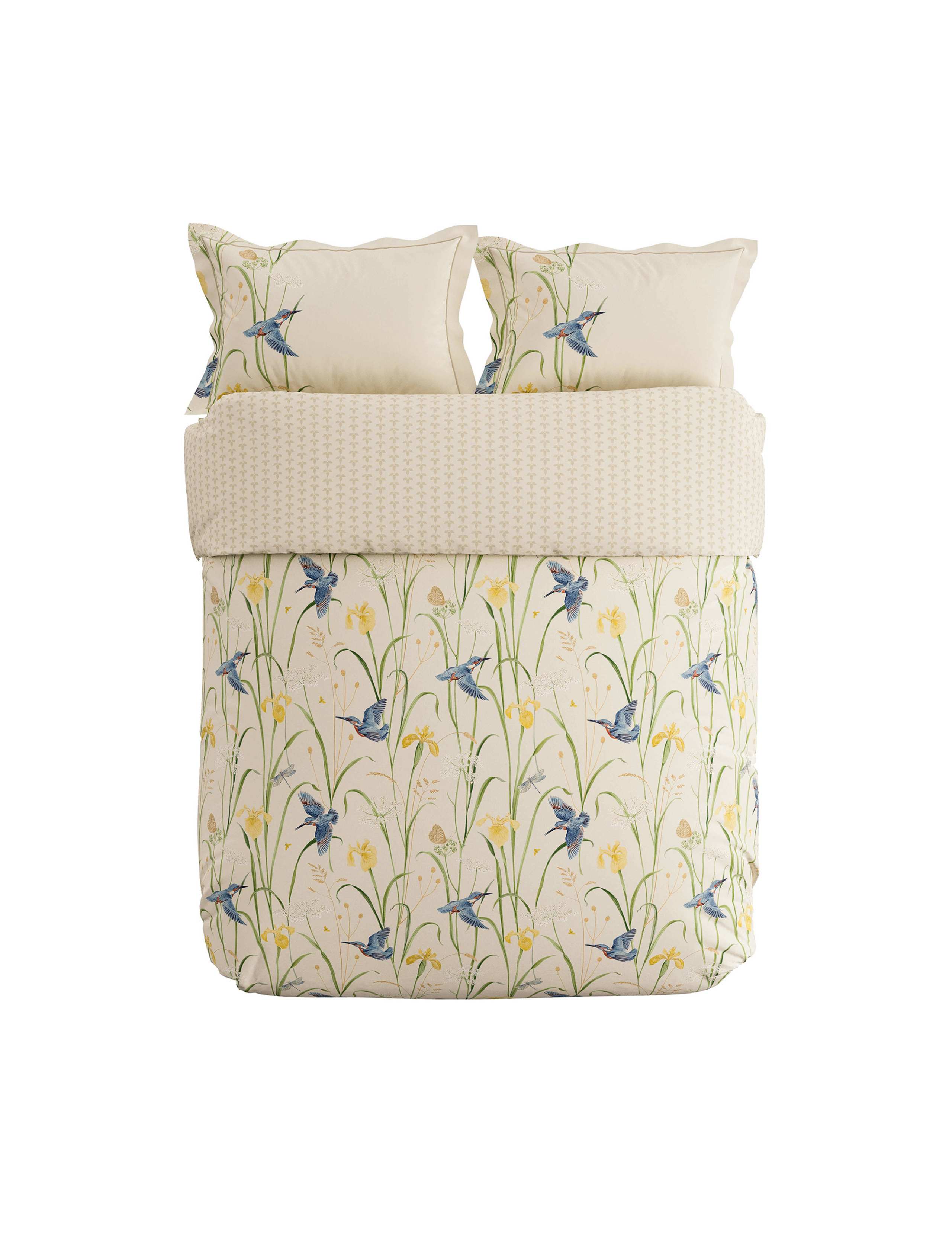 Pure Cotton Kingfisher & Iris Bedding Set 4 of 4