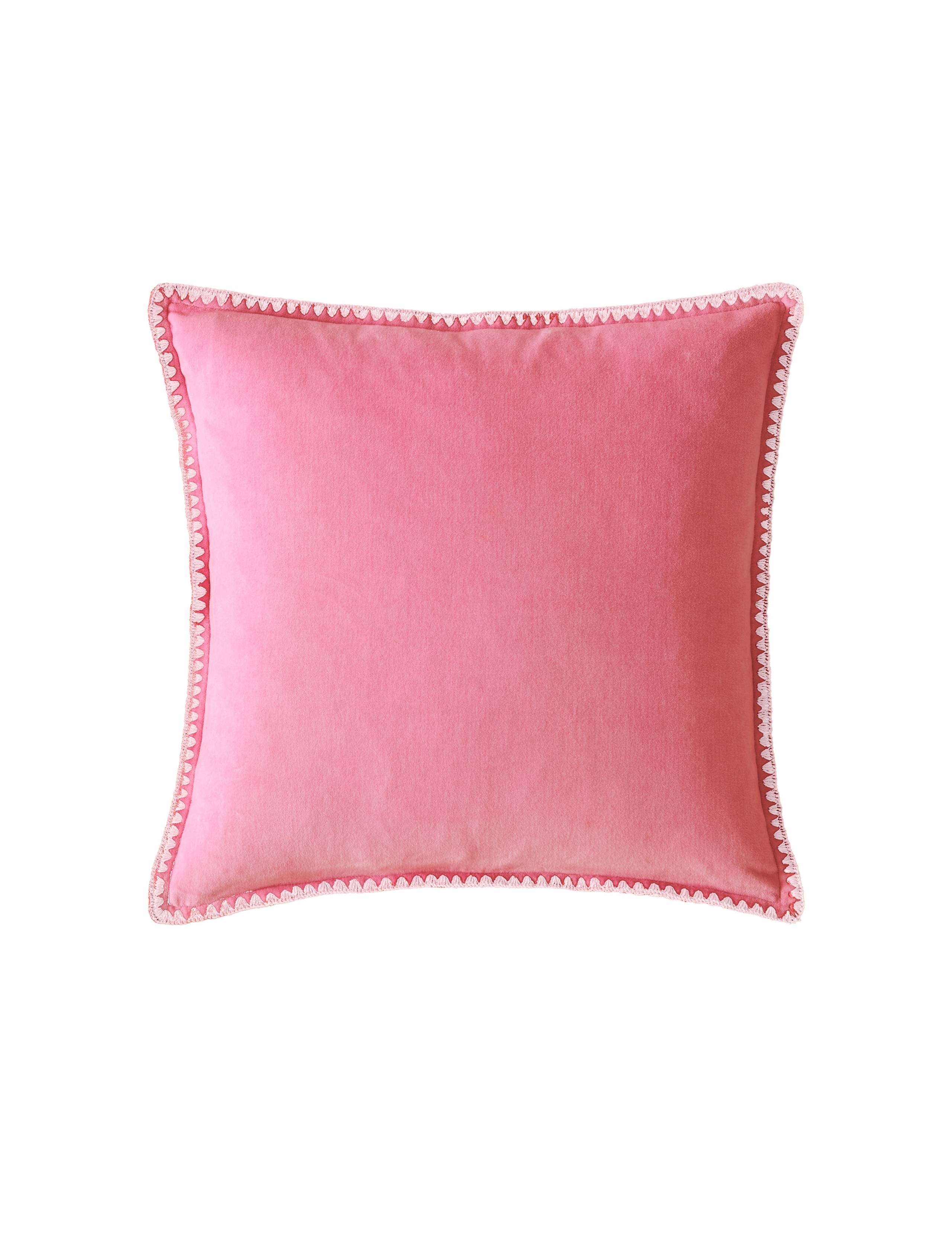 Blanket Stitch Pure Cotton Velvet Cushion 2 of 2