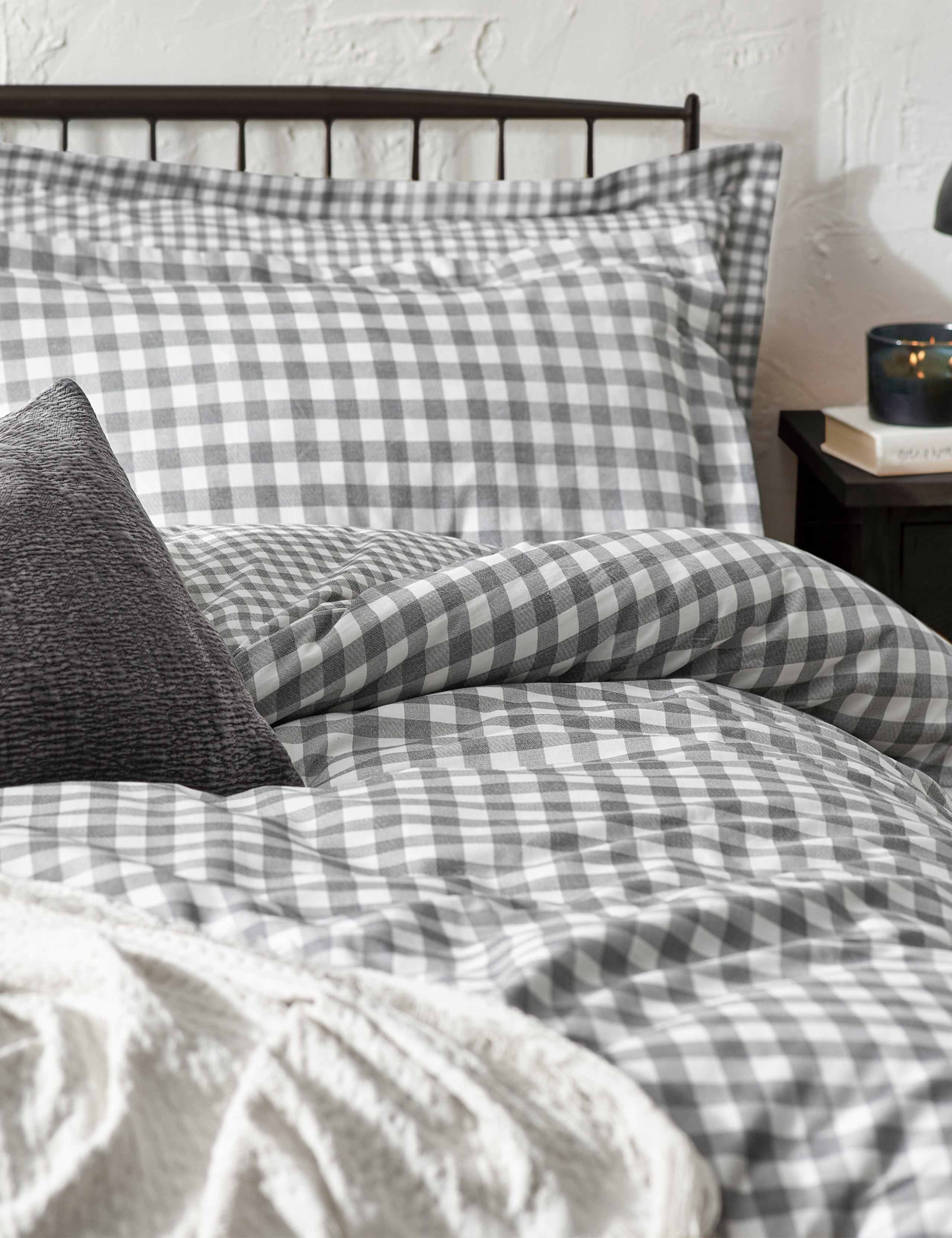 Washed Cotton Barton Gingham Bedding Set 3 of 4