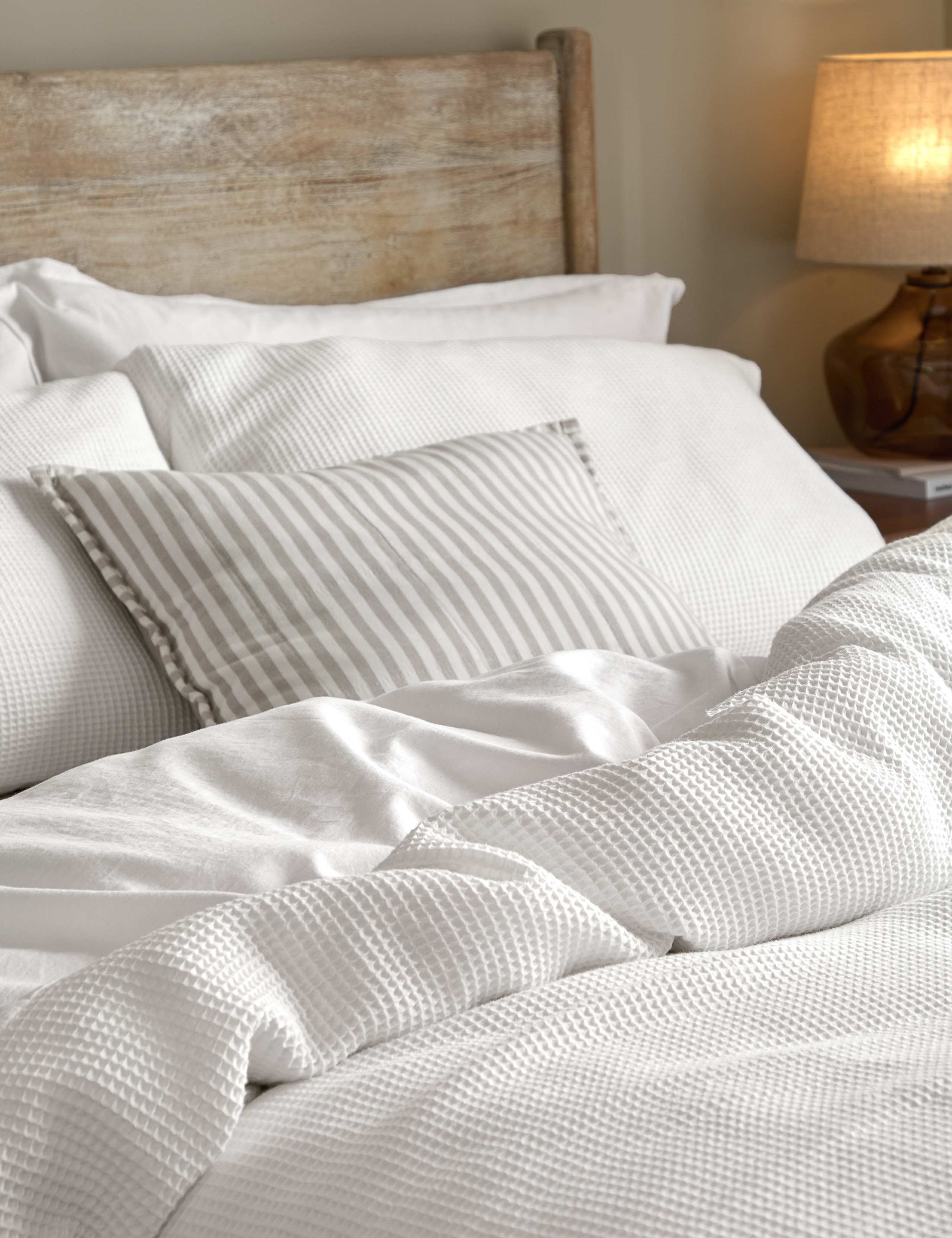 Pure Cotton Percale Hebden Waffle Bedding Set 3 of 3