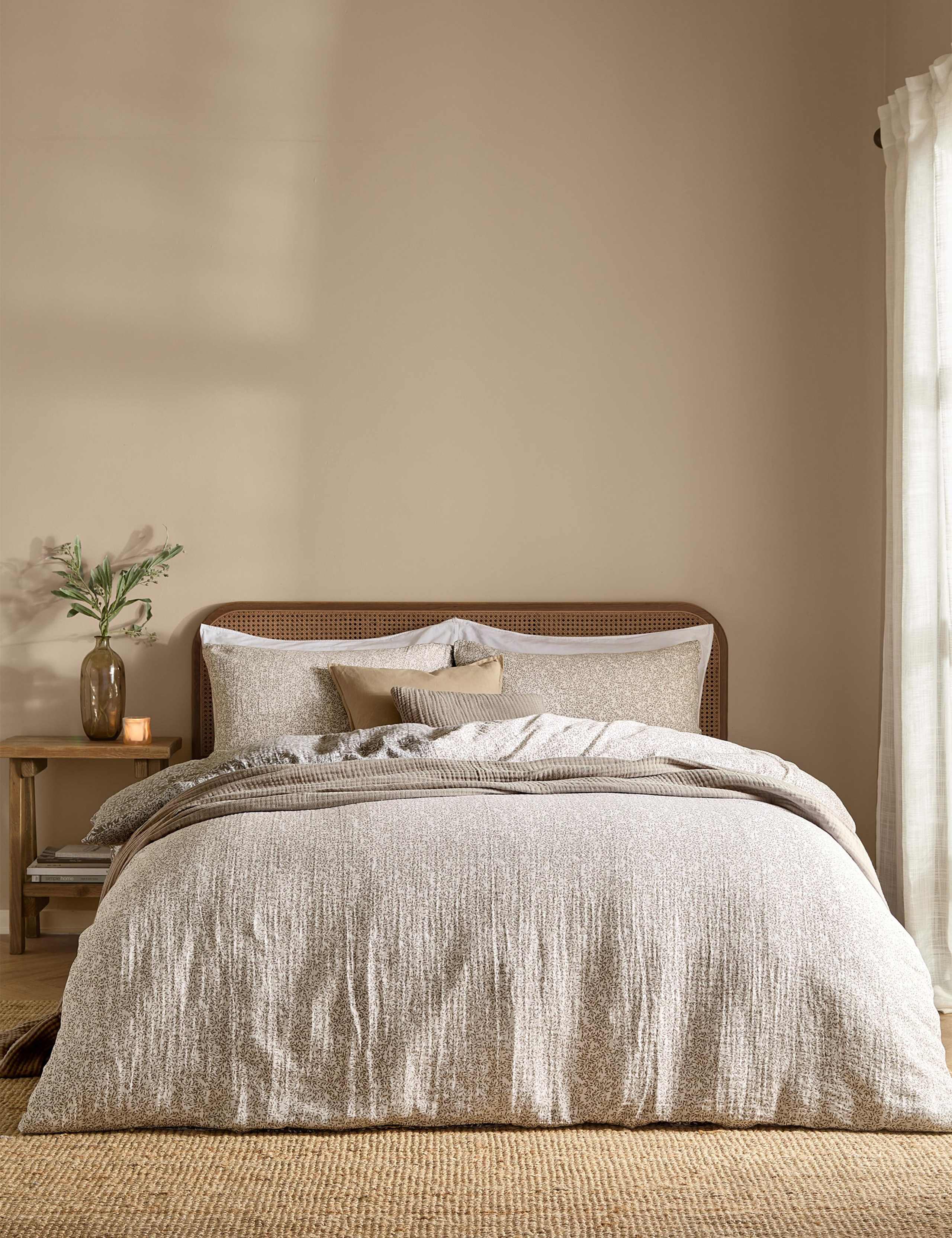 Perrie Leaf Pure Cotton Muslin Bedding Set 2 of 5