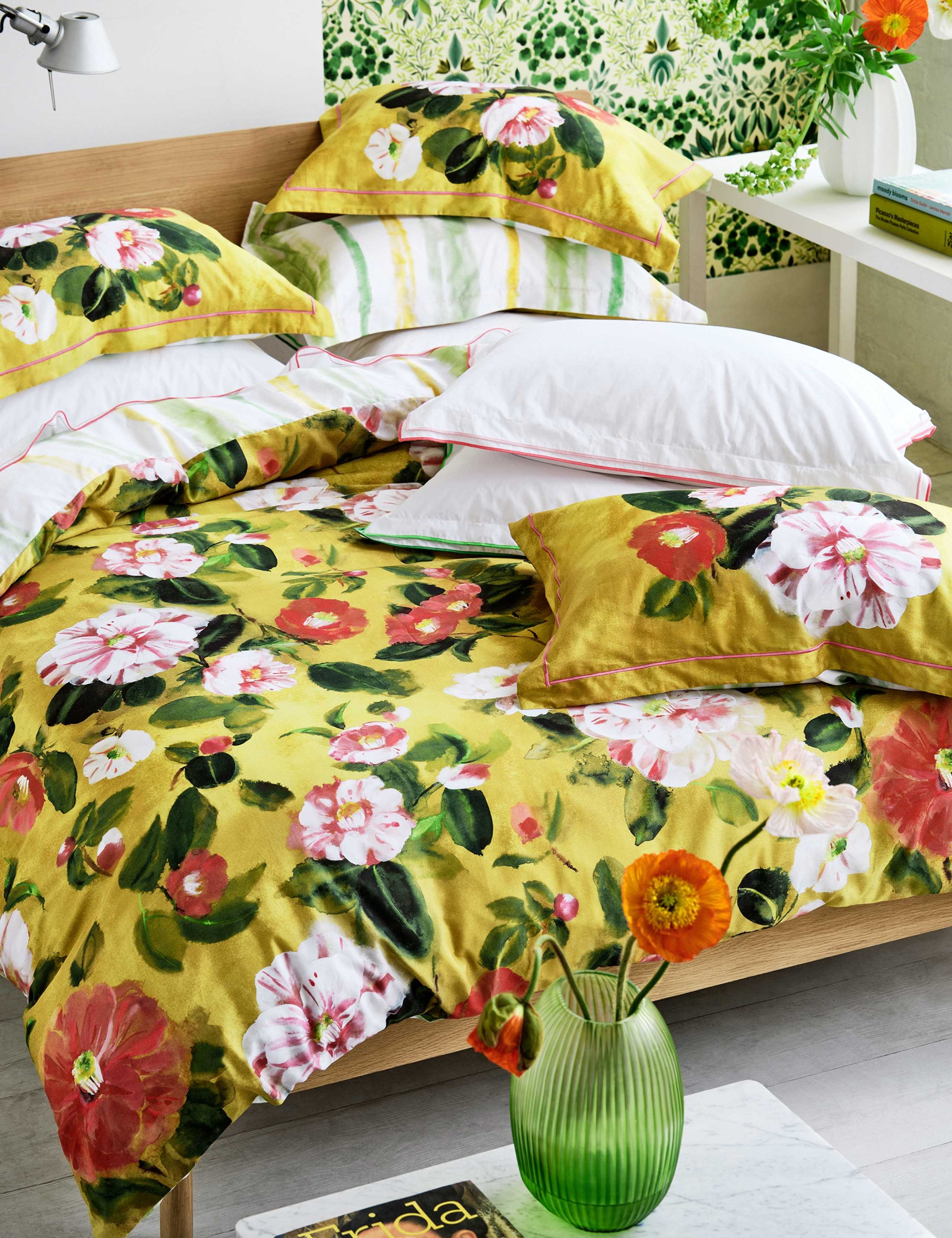 Set of 2 Pure Cotton Camellia Pillowcases 2 of 6