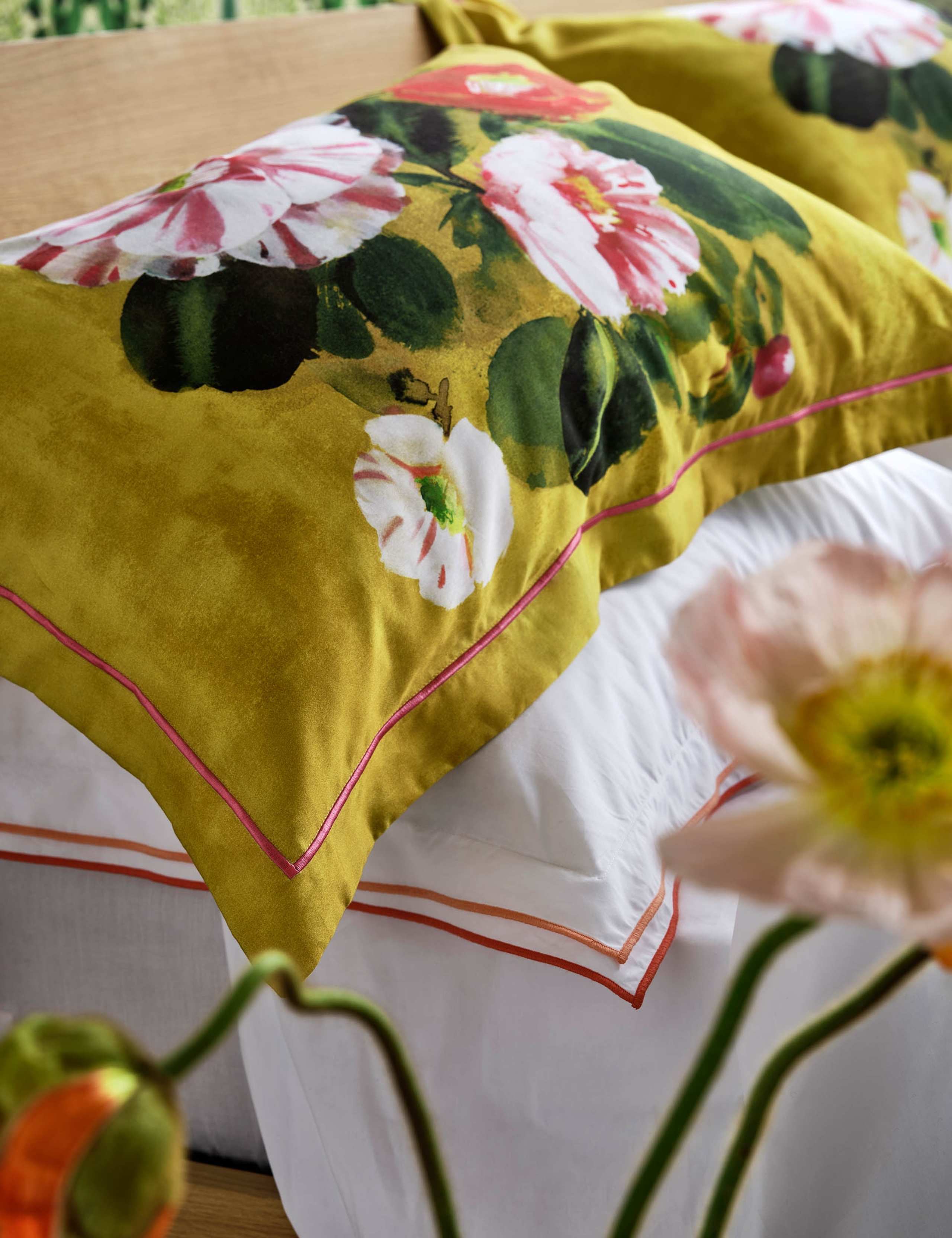 Set of 2 Pure Cotton Camellia Pillowcases 4 of 6